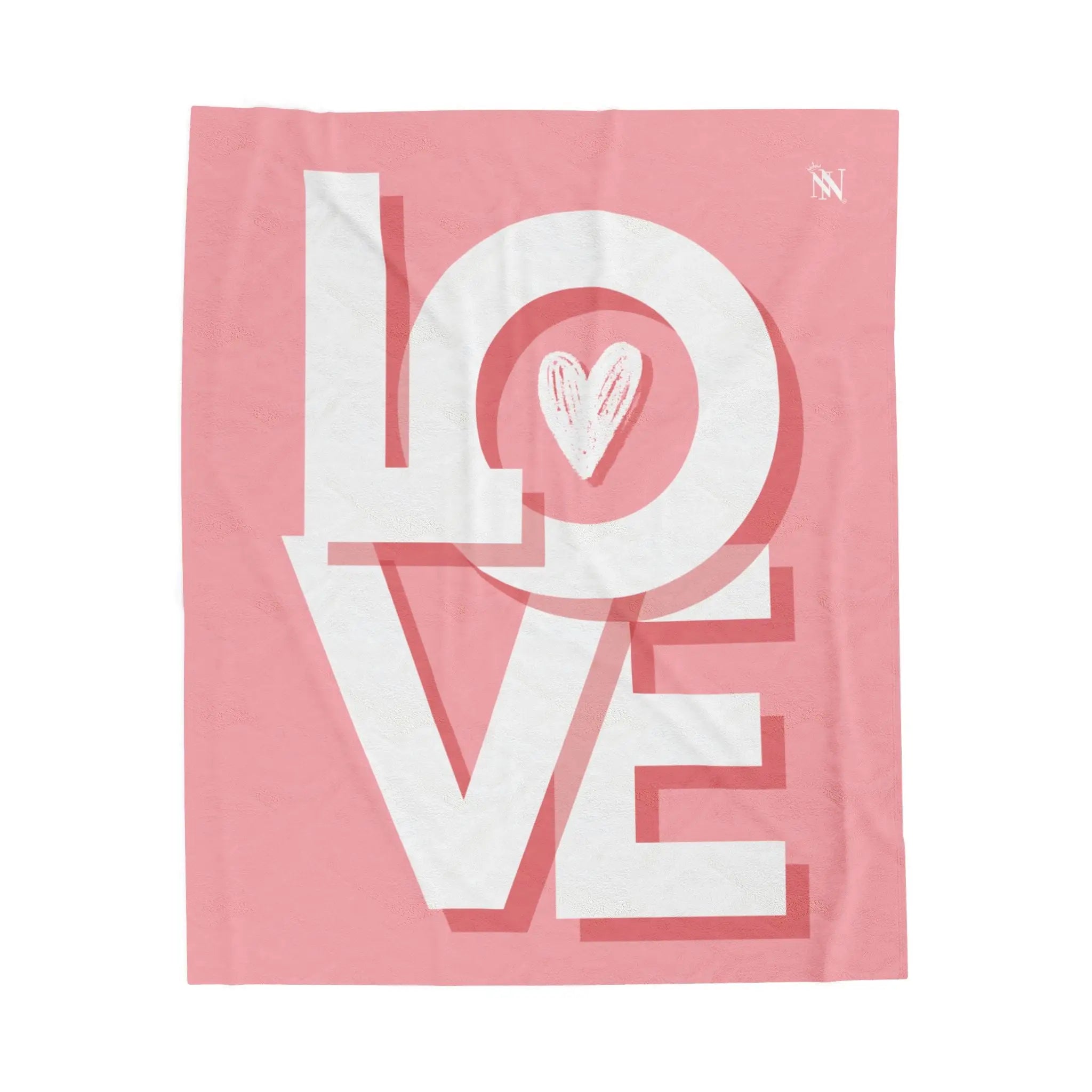 Block Letter Love Heart Romantic Lovers Gifts Blanket