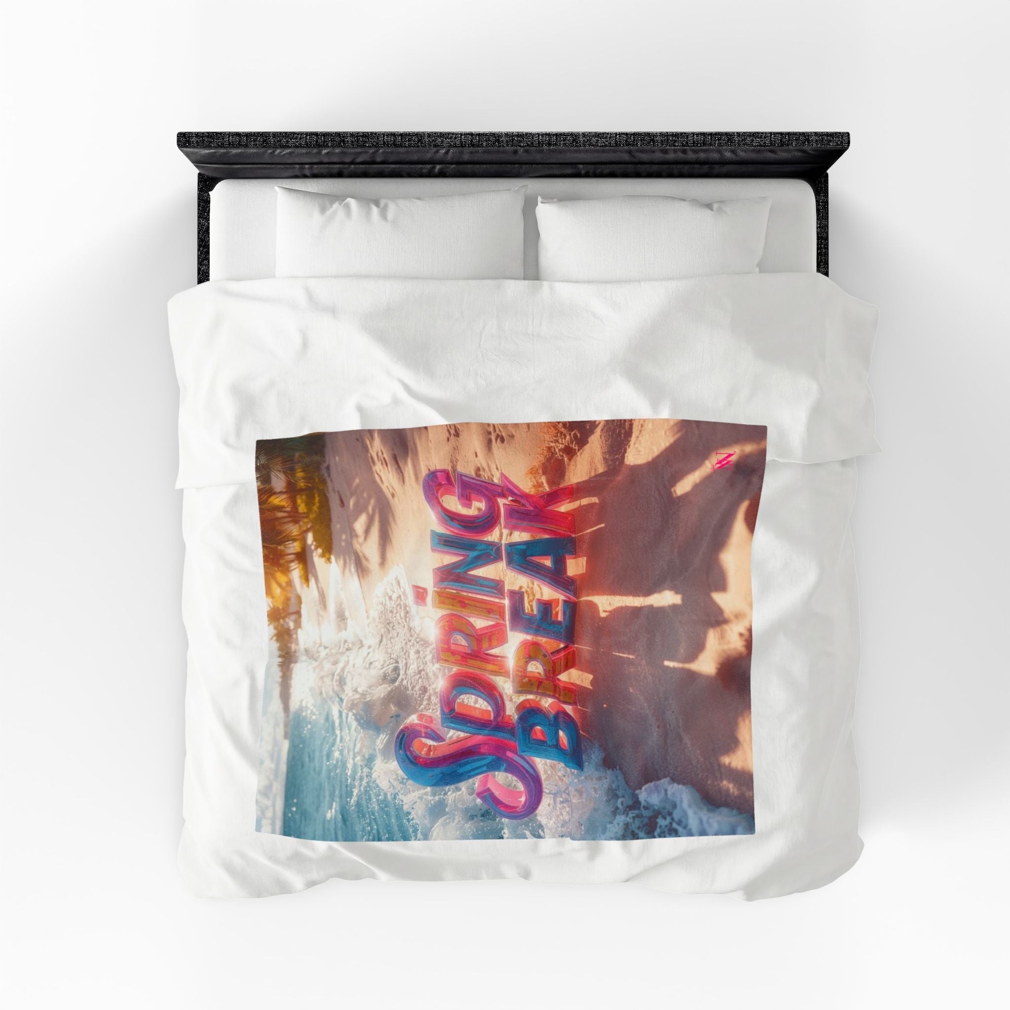 Spring Break Beach Couple Romantic Gifts Silky Soft Love Blanket