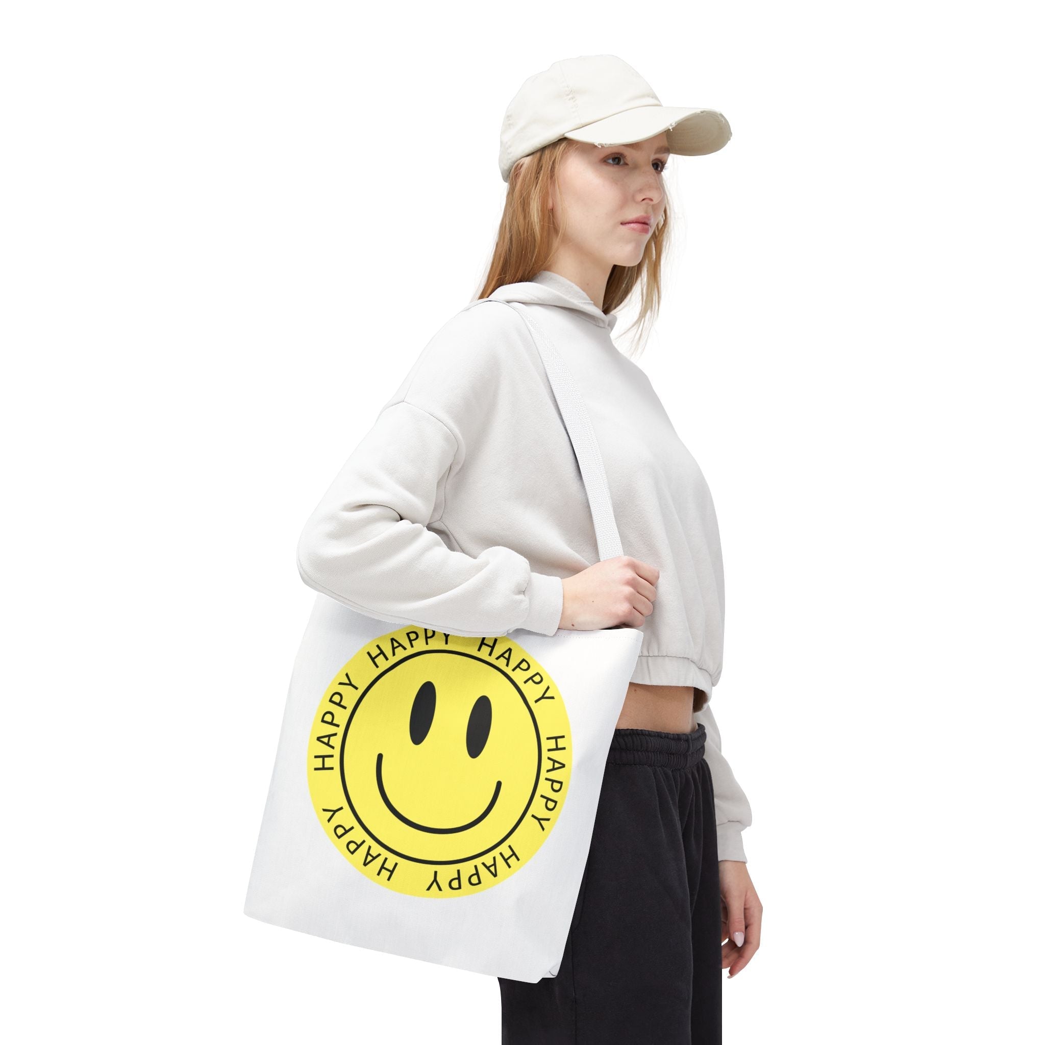 Happy Face Sticker Fun Everyday Cute Tote Bag