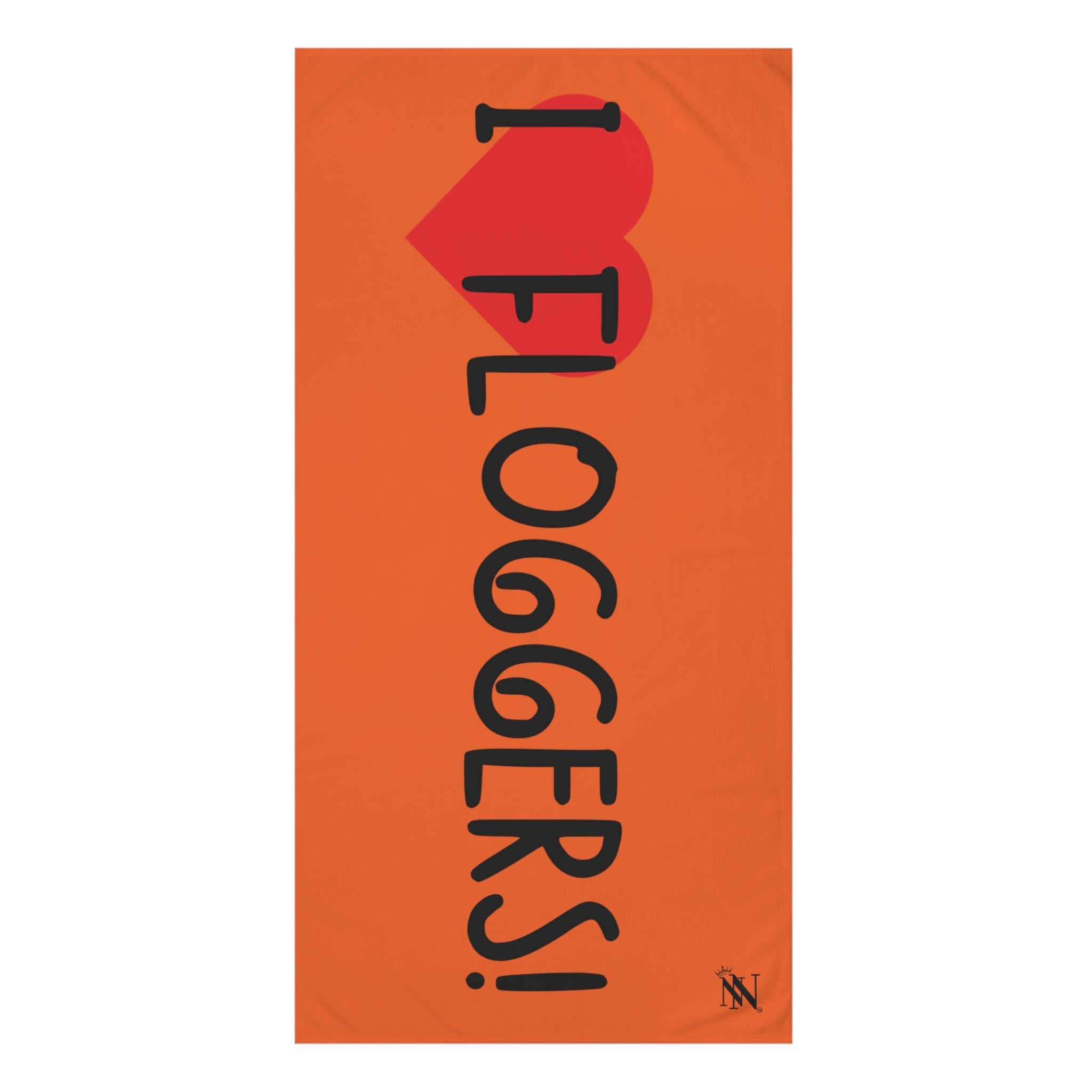 I Love Floggers! Orange | Mix & Match XL Fun-Flirty Lovers’ Towels
