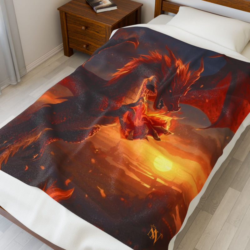 Hearts of Fire Dragon Fantasy | Mix & Match Soft Fun-Flirty Lovers’ Blankets