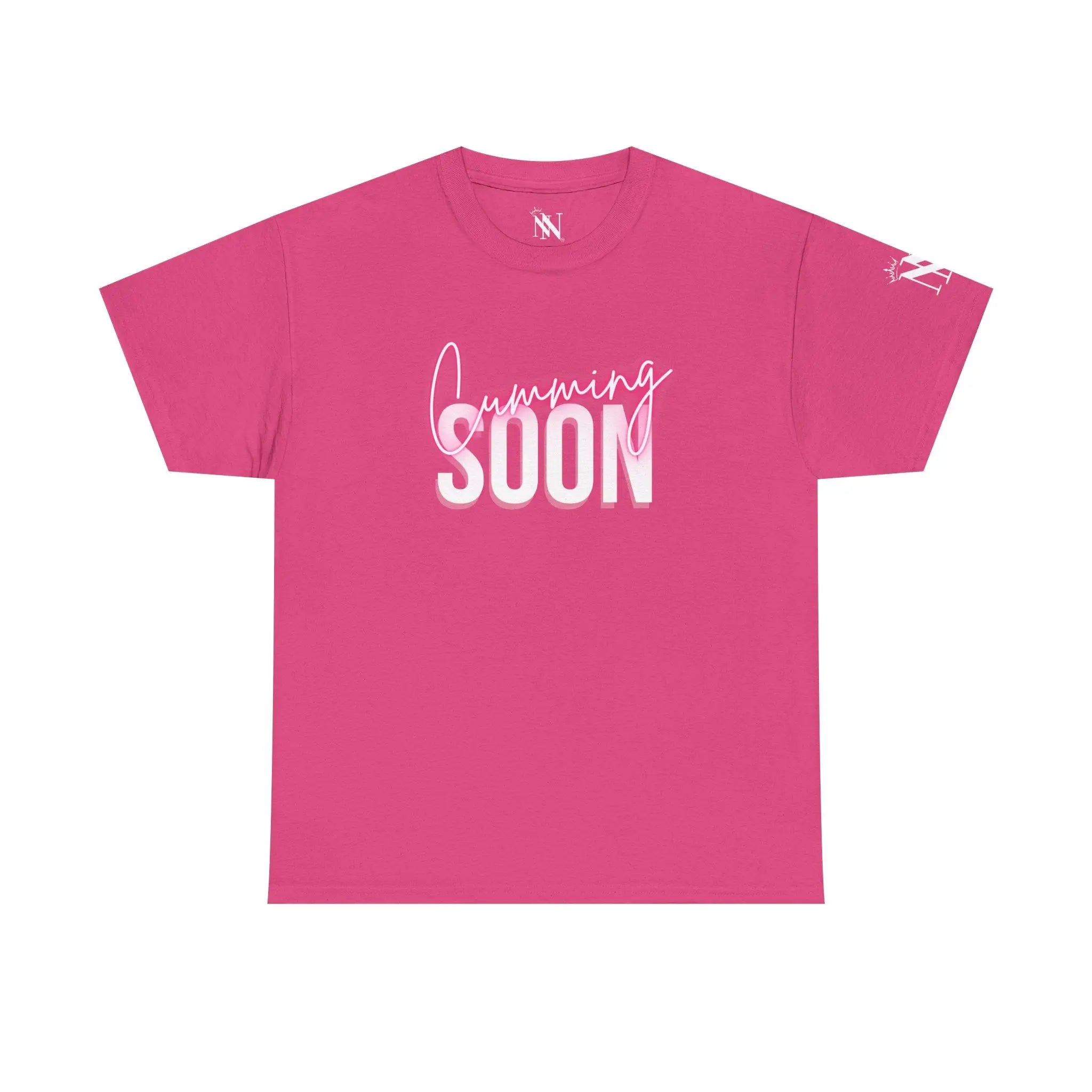Cumming Soon Plain Signature Pink 100% Cotton T-Shirt