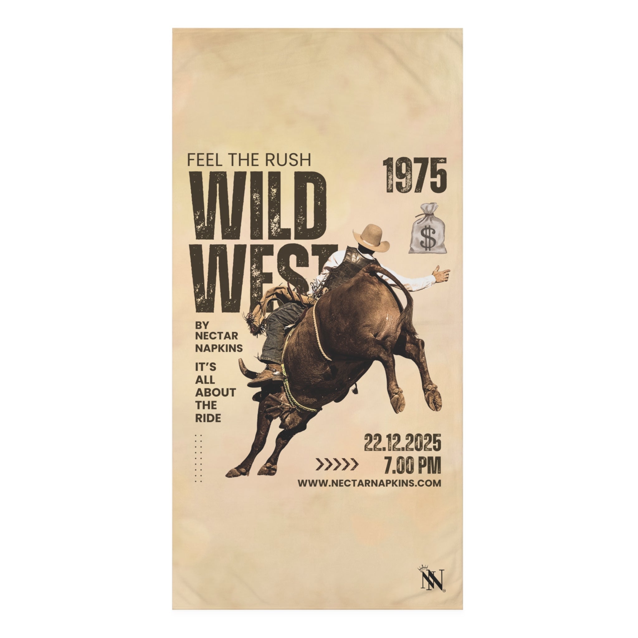 Wild West Poster Silky Soft Mink Cotton Extra Large Playful Sex Towel