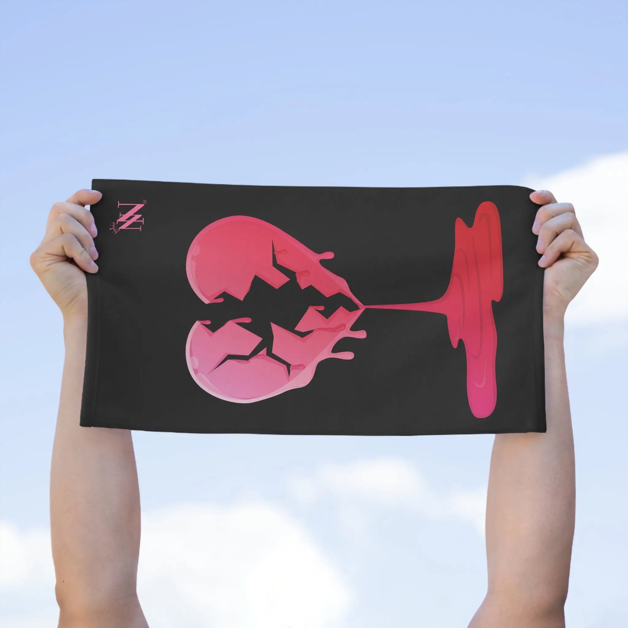 Bleeding Love Black | Mix & Match Soft Fun-Flirty Lovers’ Towels