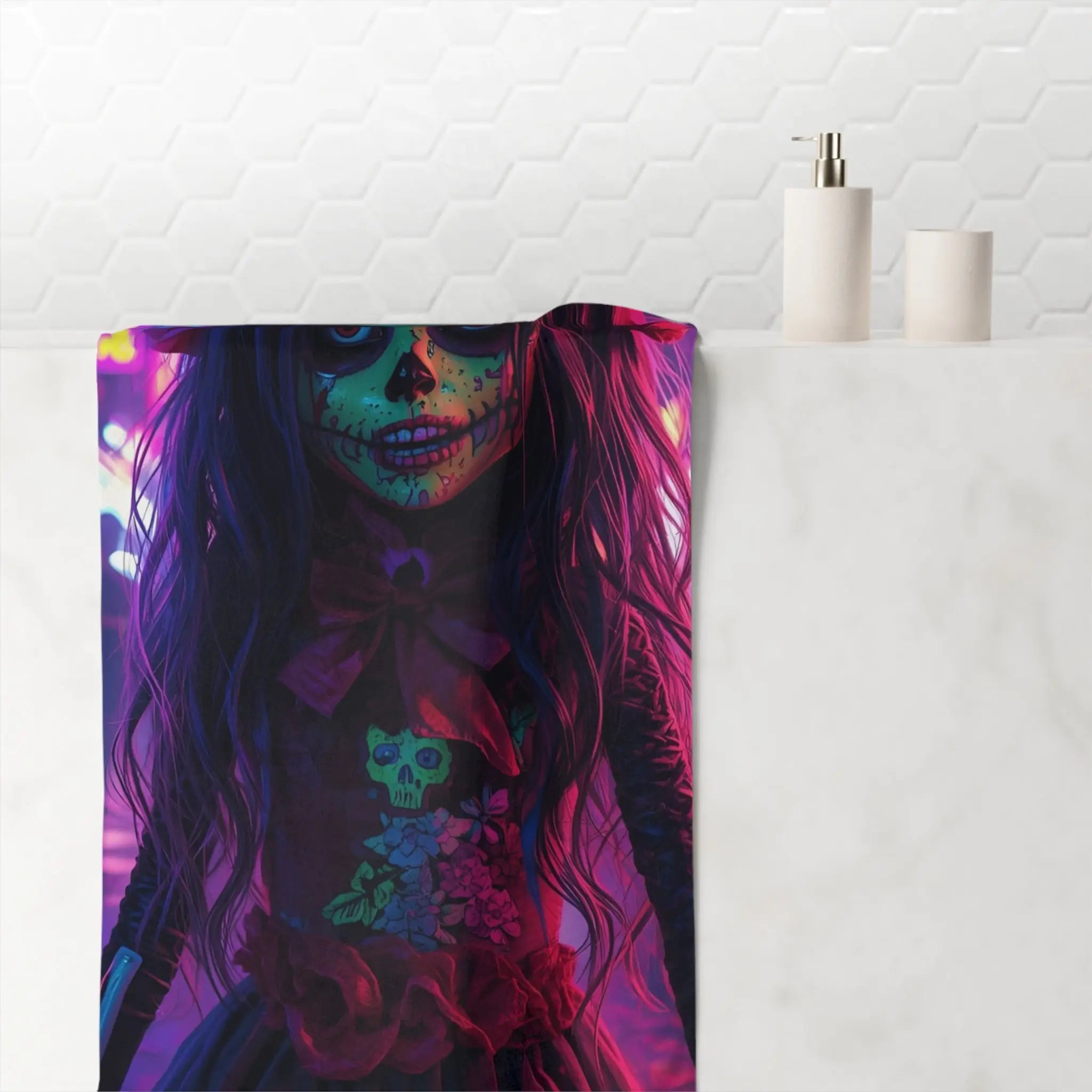 El Día de los Muertos Doll Graphic | Mix & Match XL Fun-Flirty Lovers’ Towels