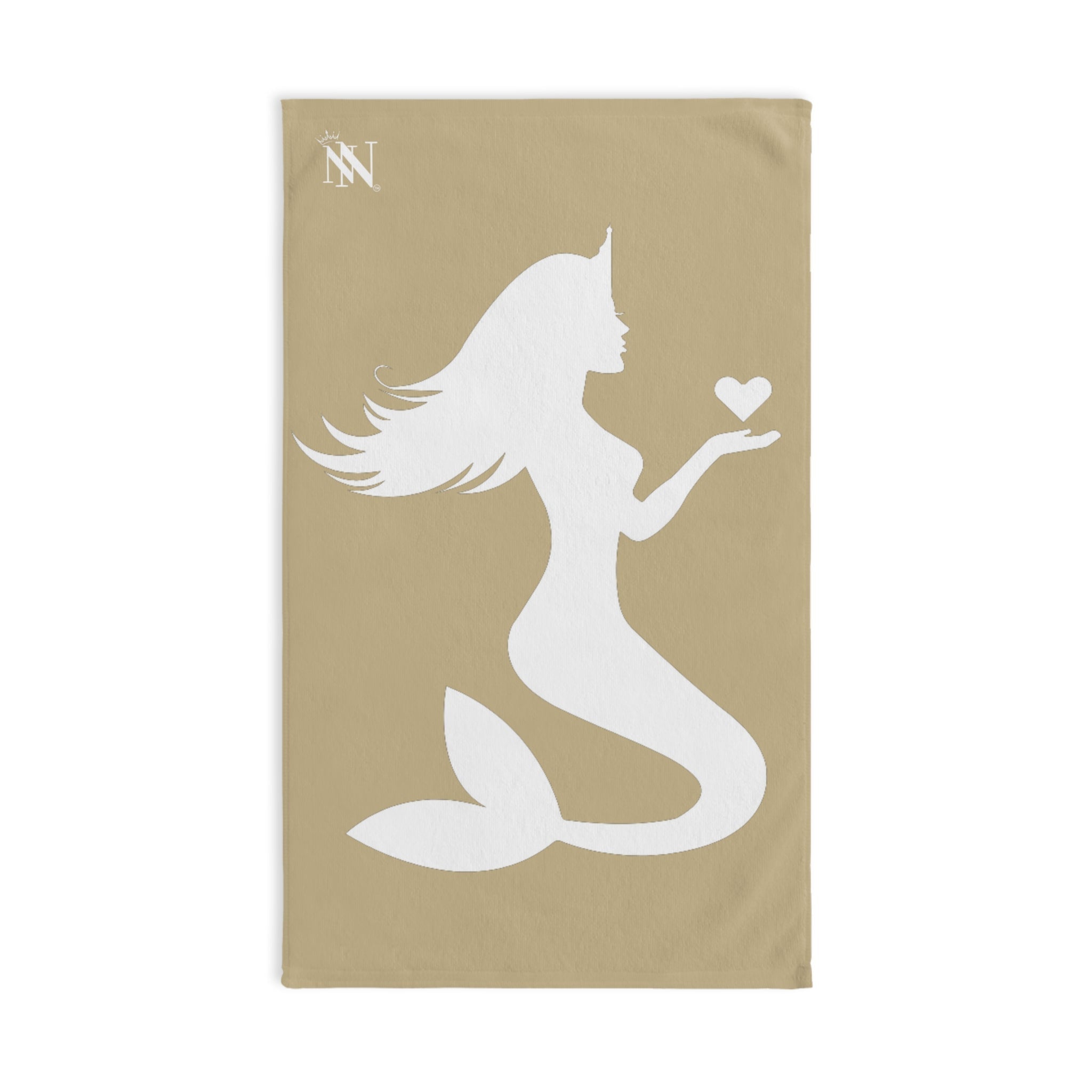 Mermaid Holding Heart Gold Cum Towel