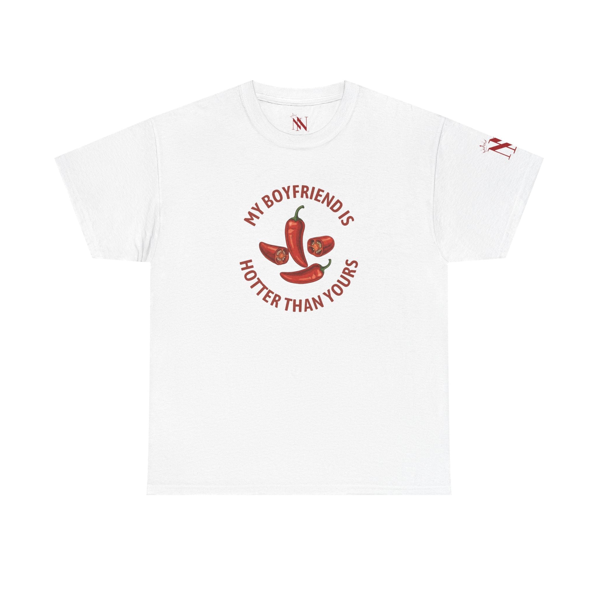 My Boyfriend is Hotter Than Yours Pepper | Mix & Match Cotton Unisex Fun-Flirty Lovers’ T-Shirts