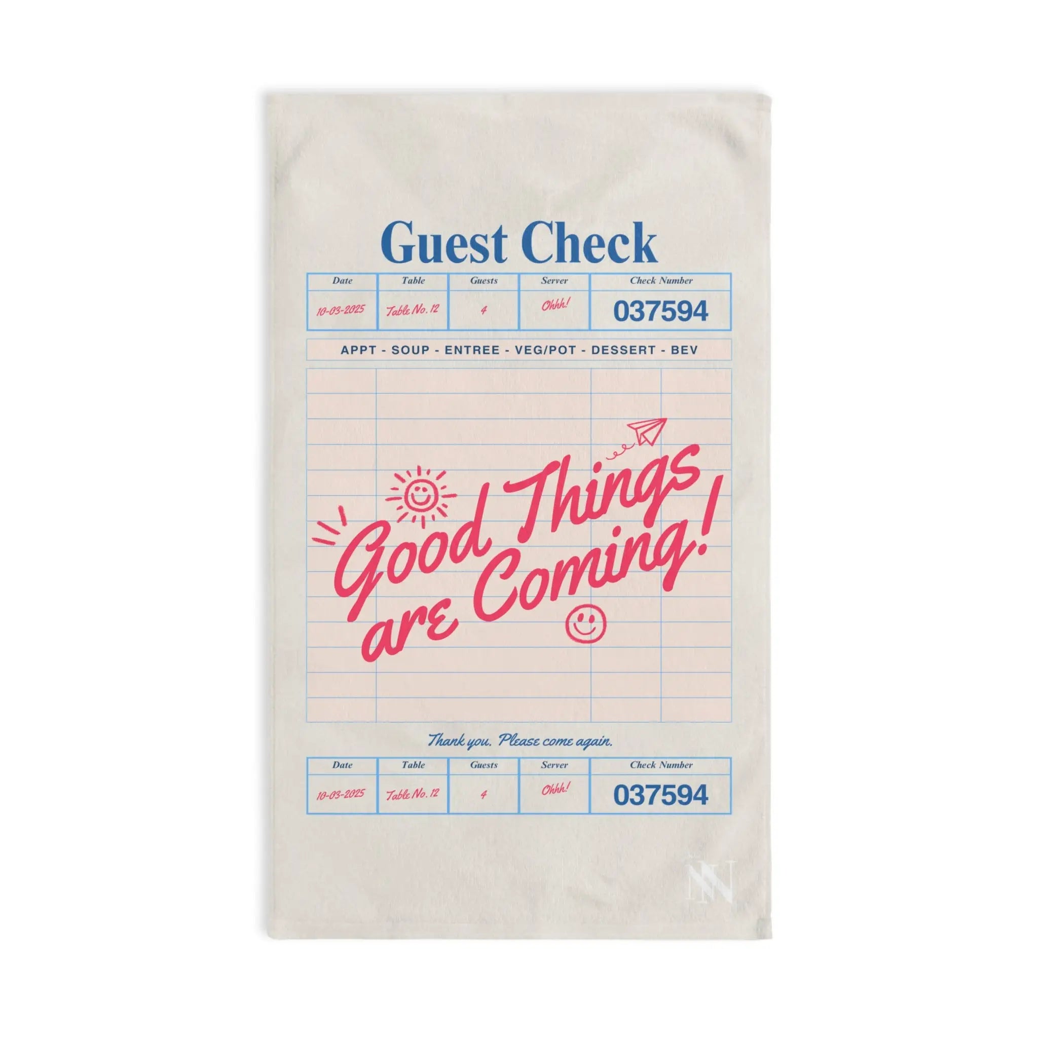 Good Things Are Coming! Guest Check | Mix & Match Original Fun-Flirty Lovers’ Towels