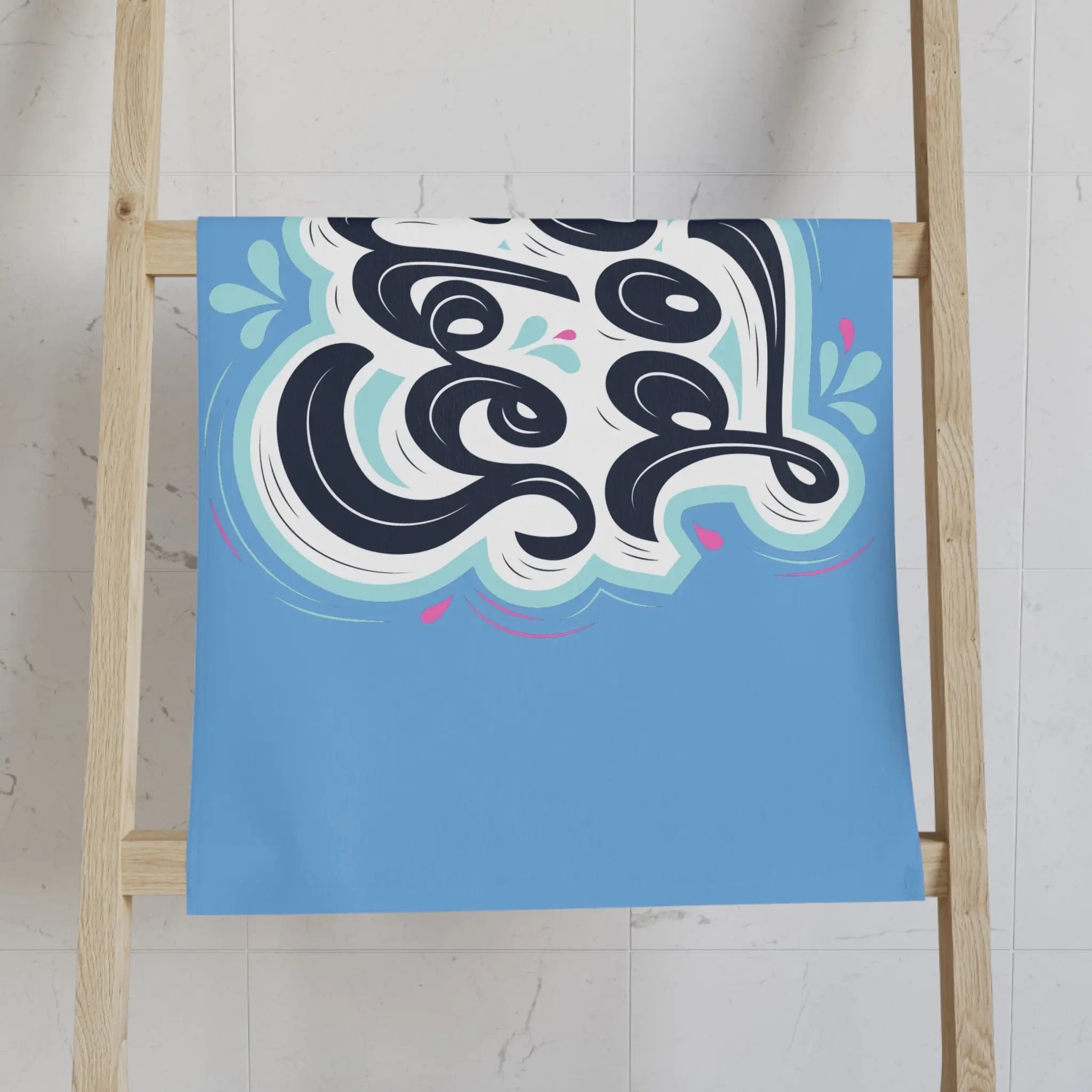 Good Vibes Blue Splash Light Blue Cum Towel