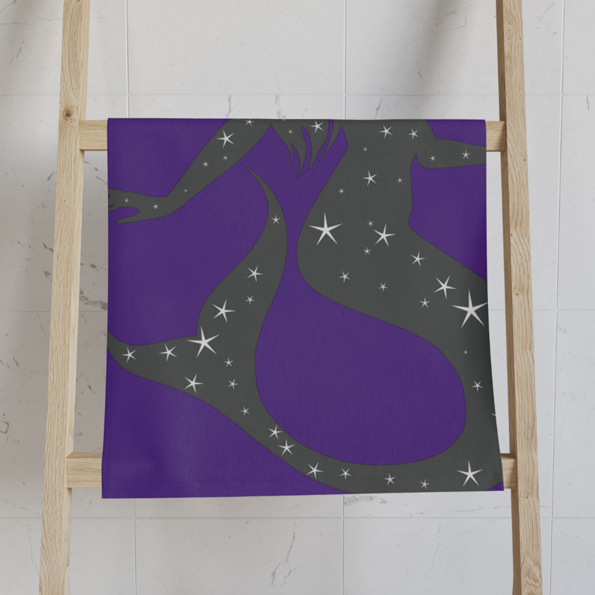 Mermaid Star Purple Cum Towel