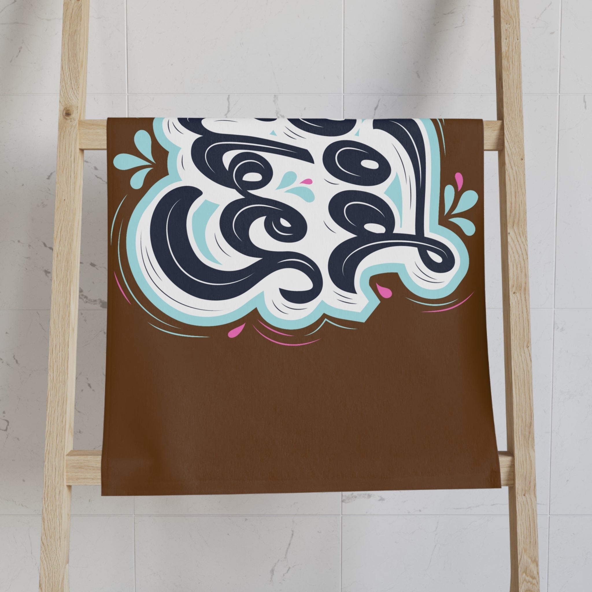 Good Vibes Blue Splash Brown Cum Towel