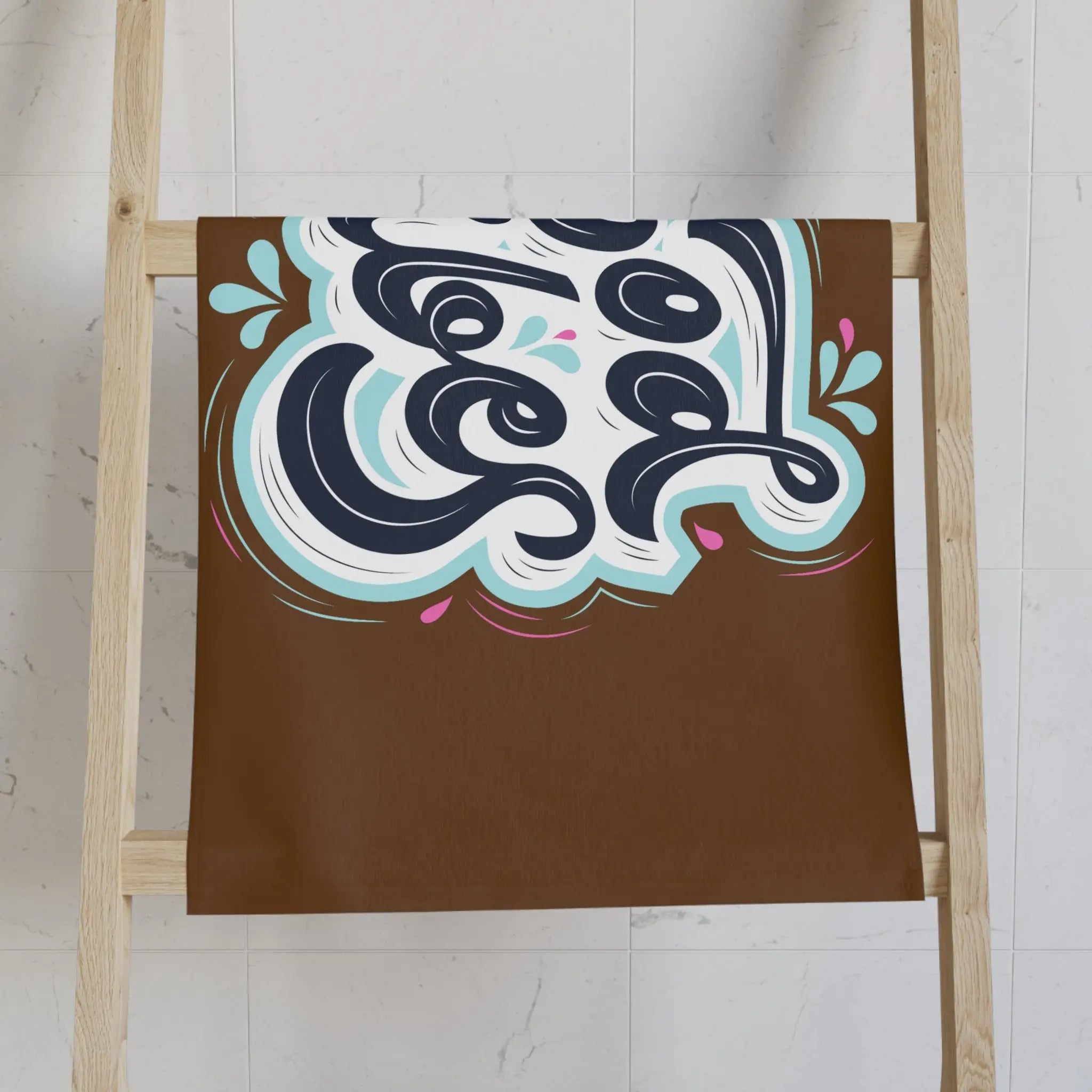 Good Vibes Blue Splash Brown Cum Towel