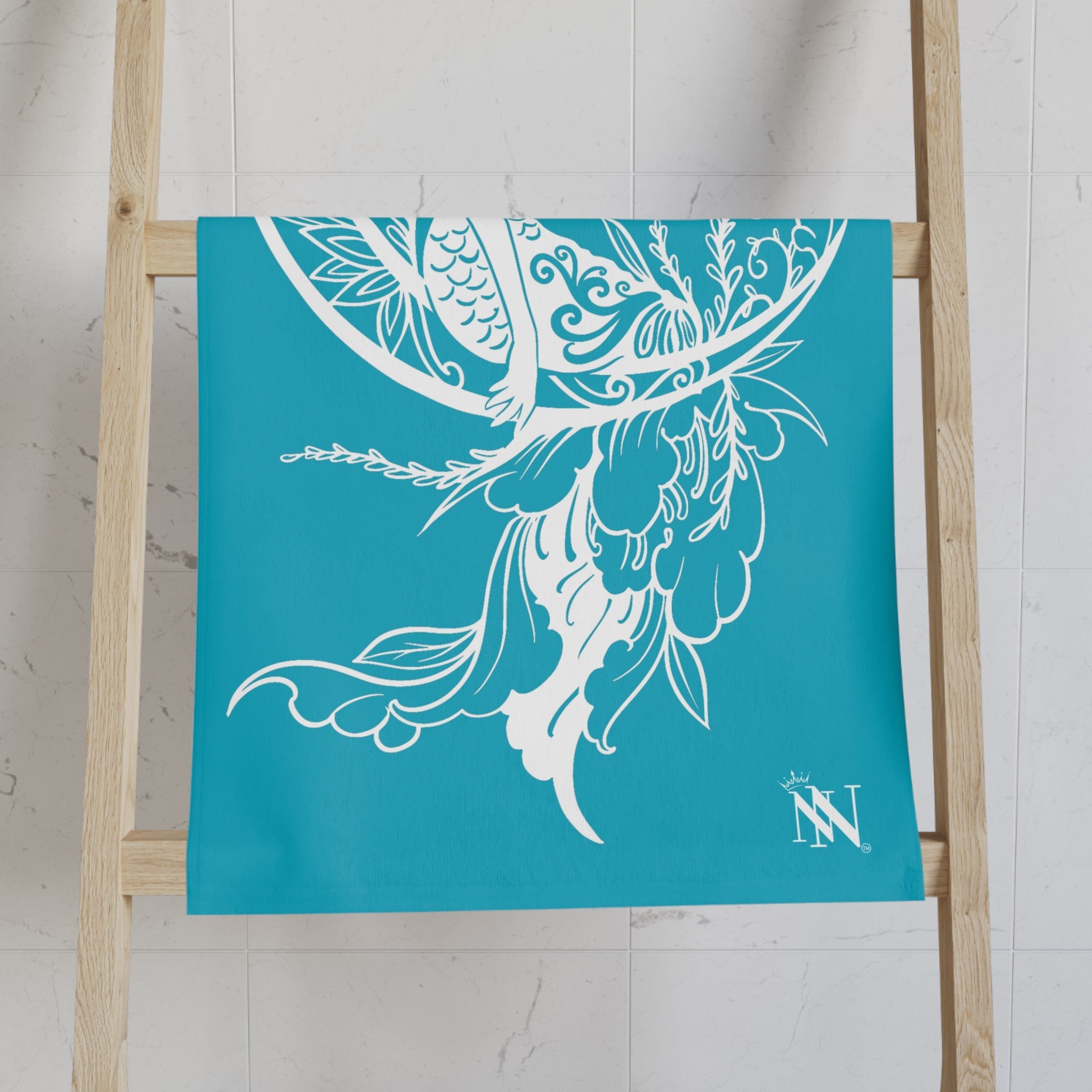 Mermaid On Moon Teal Cum Towel