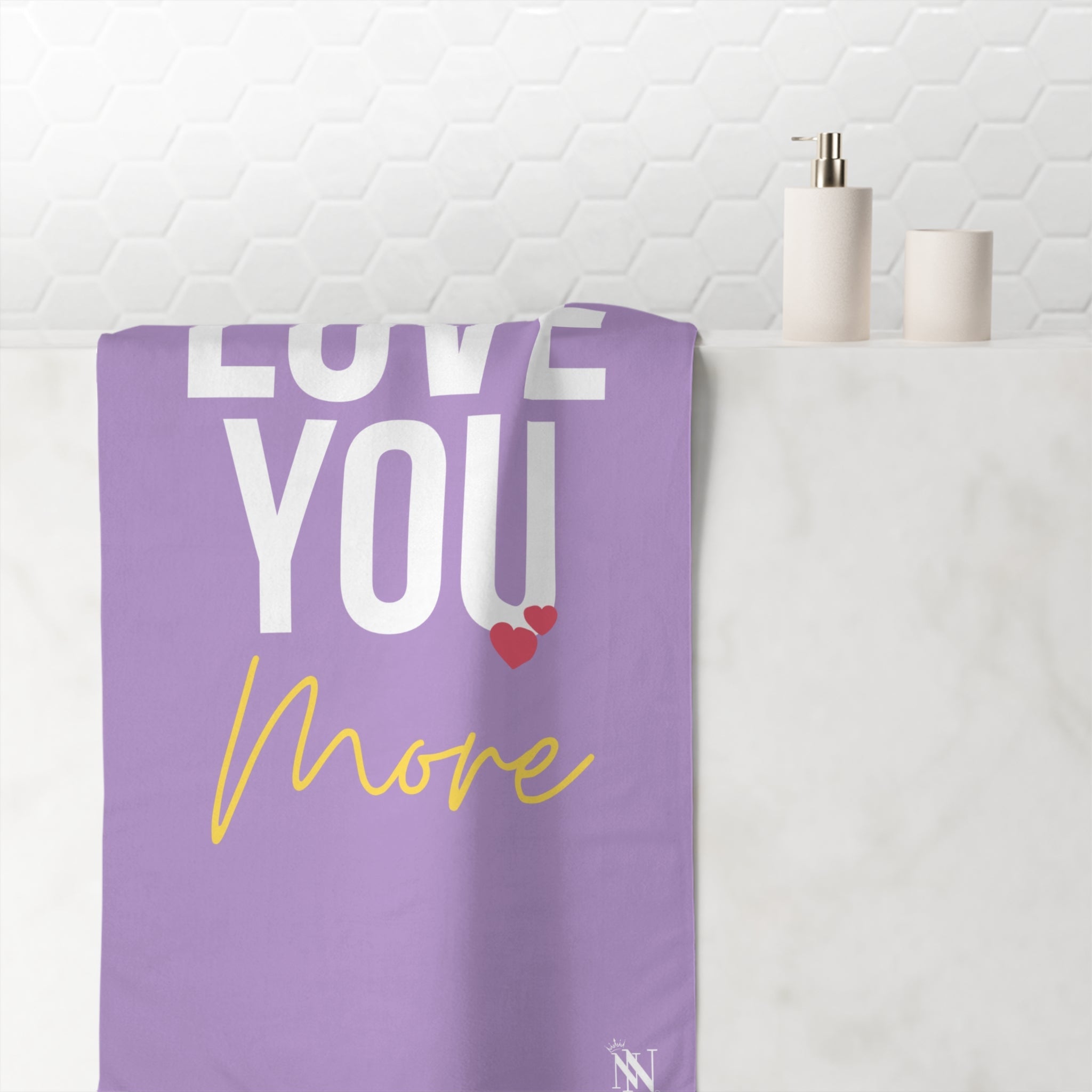 Love You More | Mix & Match XL Fun-Flirty Lovers’ Towels