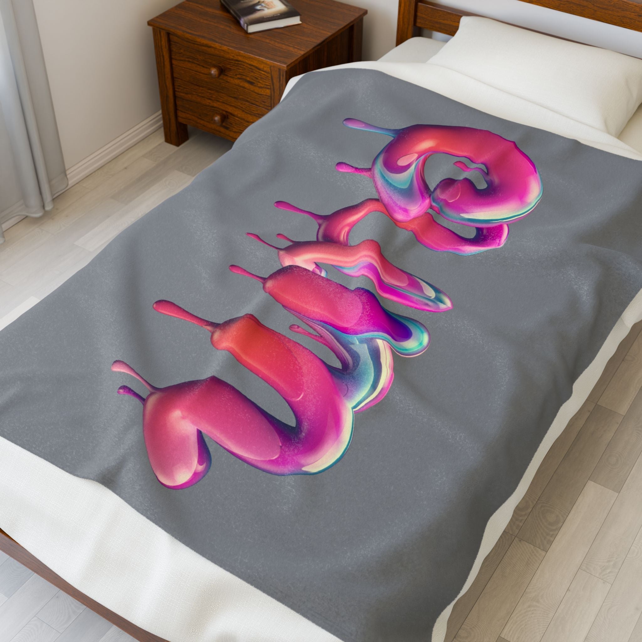 Dripping Cum Grey | Mix & Match Velveteen Fun-Flirty Lovers’ Blankets