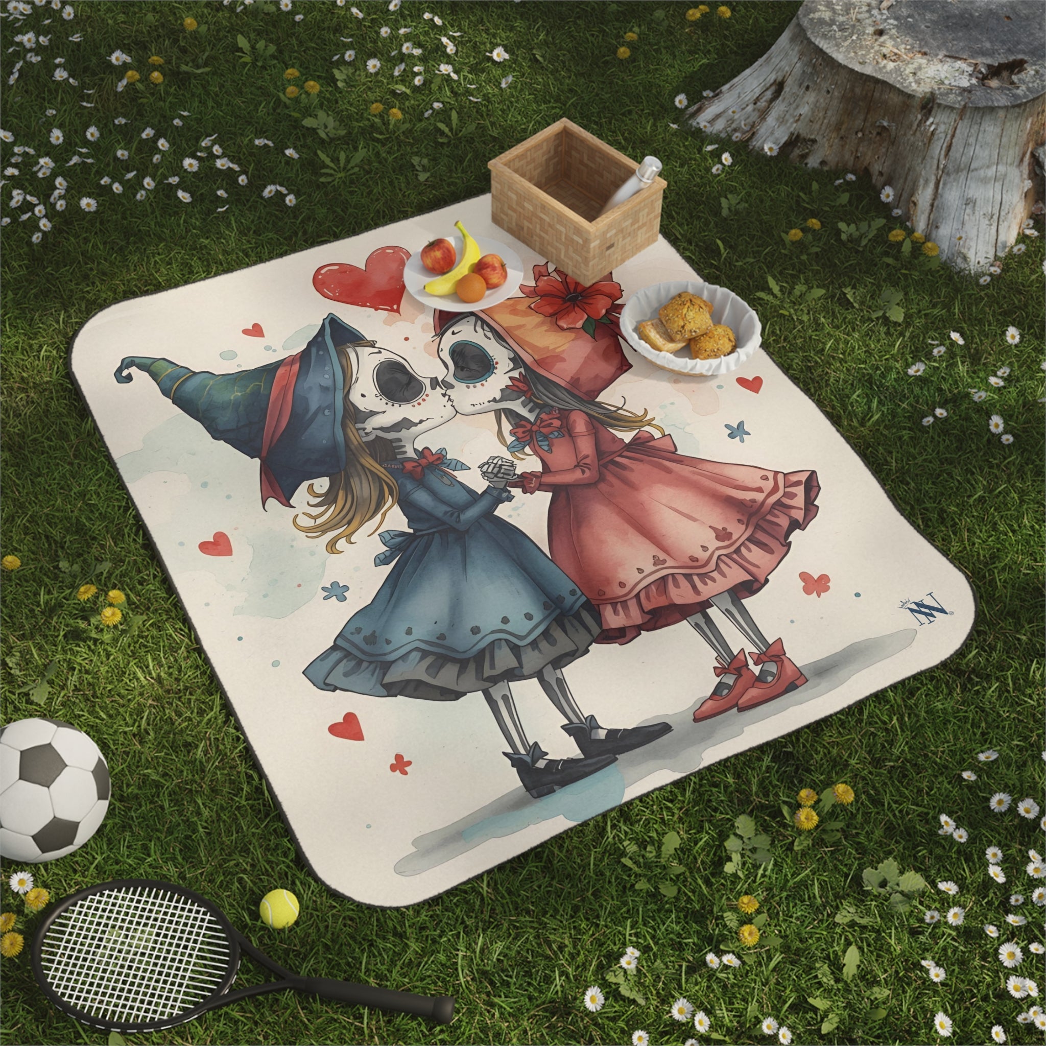 Kissing Witches Print | Mix Match Fun-Flirty Lovers’ Water-Resistant Blankets