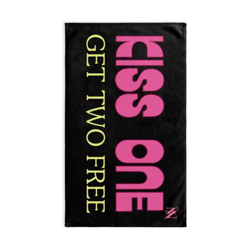 Kiss One Two Black | Mix & Match Original Fun-Flirty Lovers’ Towels