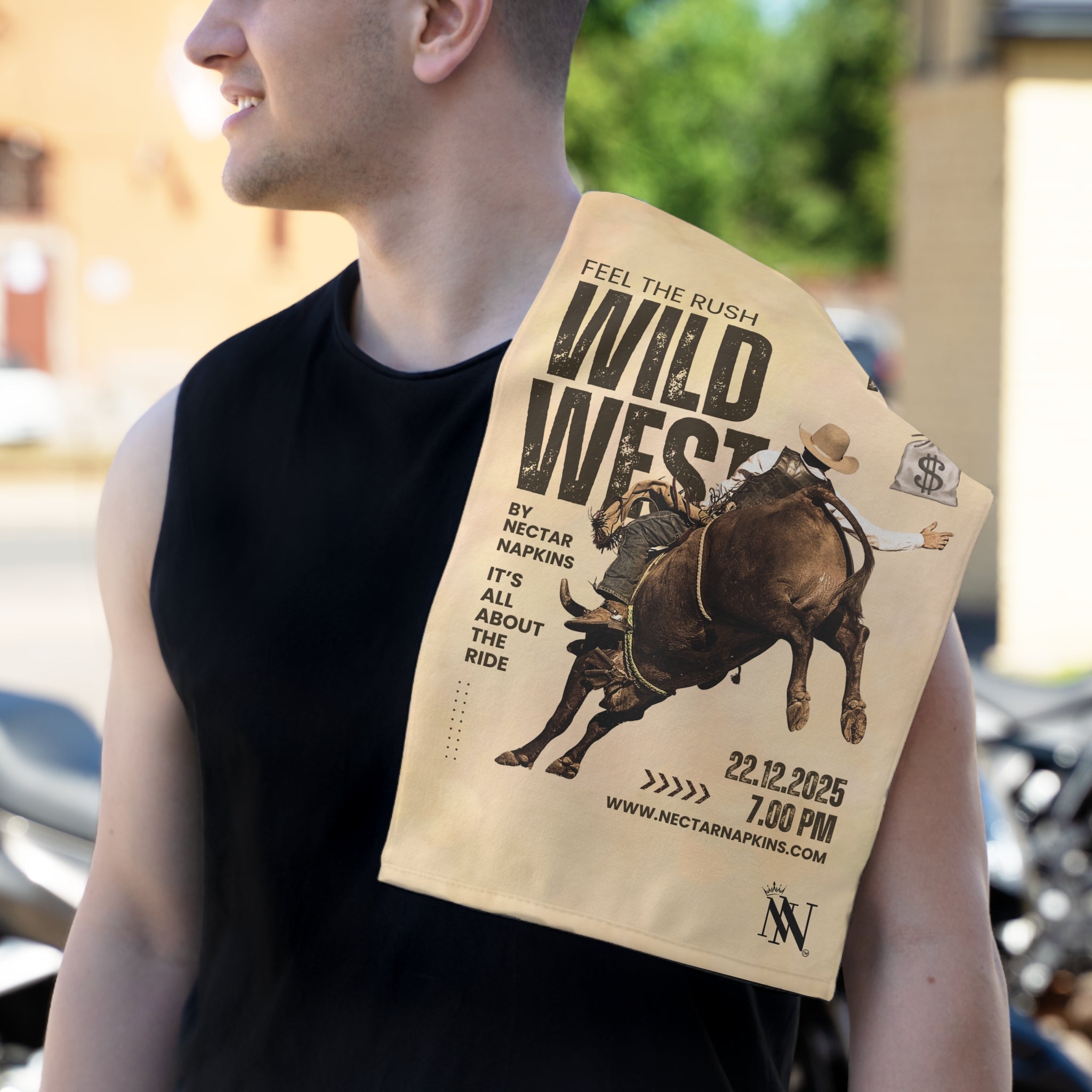 Wild West Poster Luxury Super Soft Couples Love Sex Towel