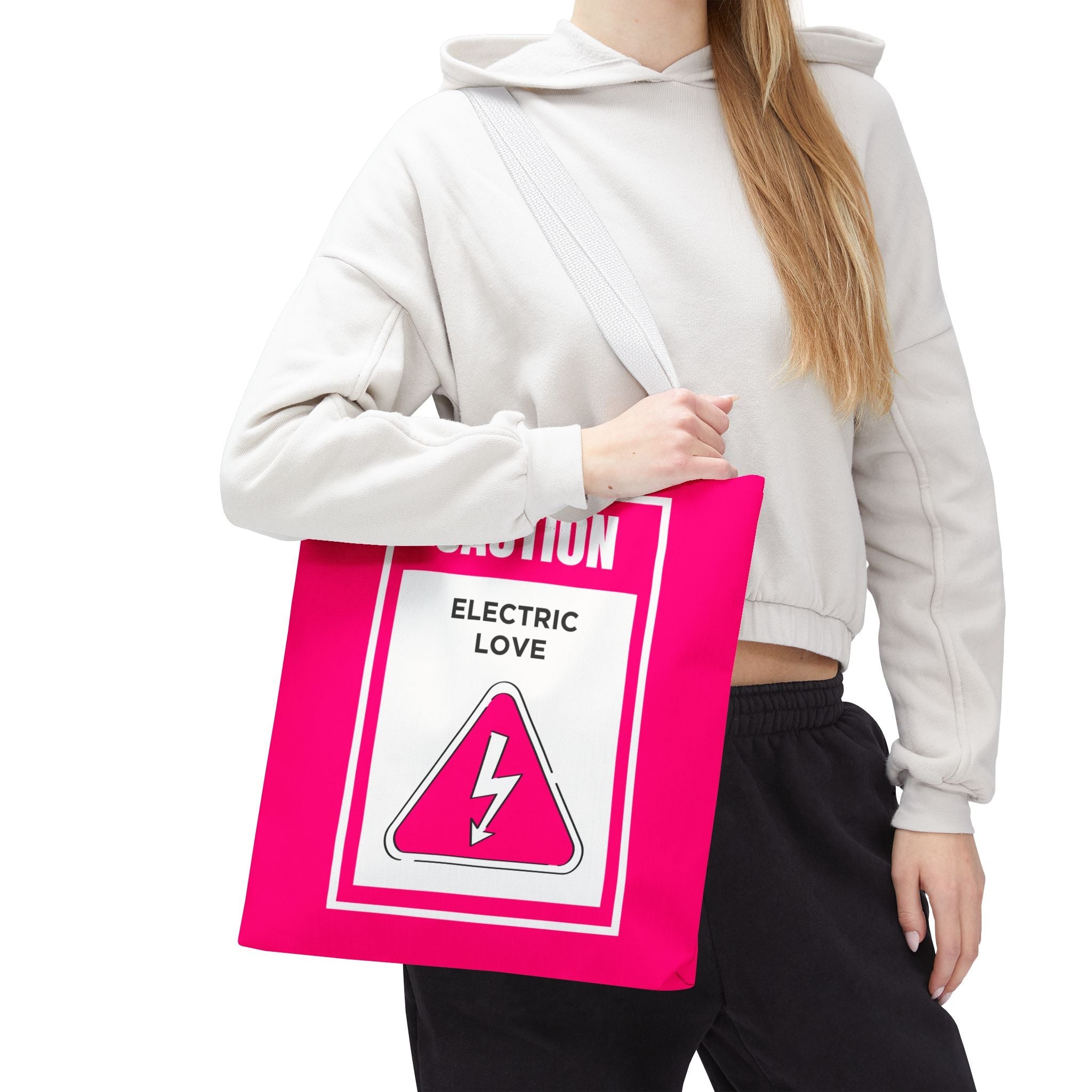 Caution Electric Love Fun Everyday Cute Tote Bag