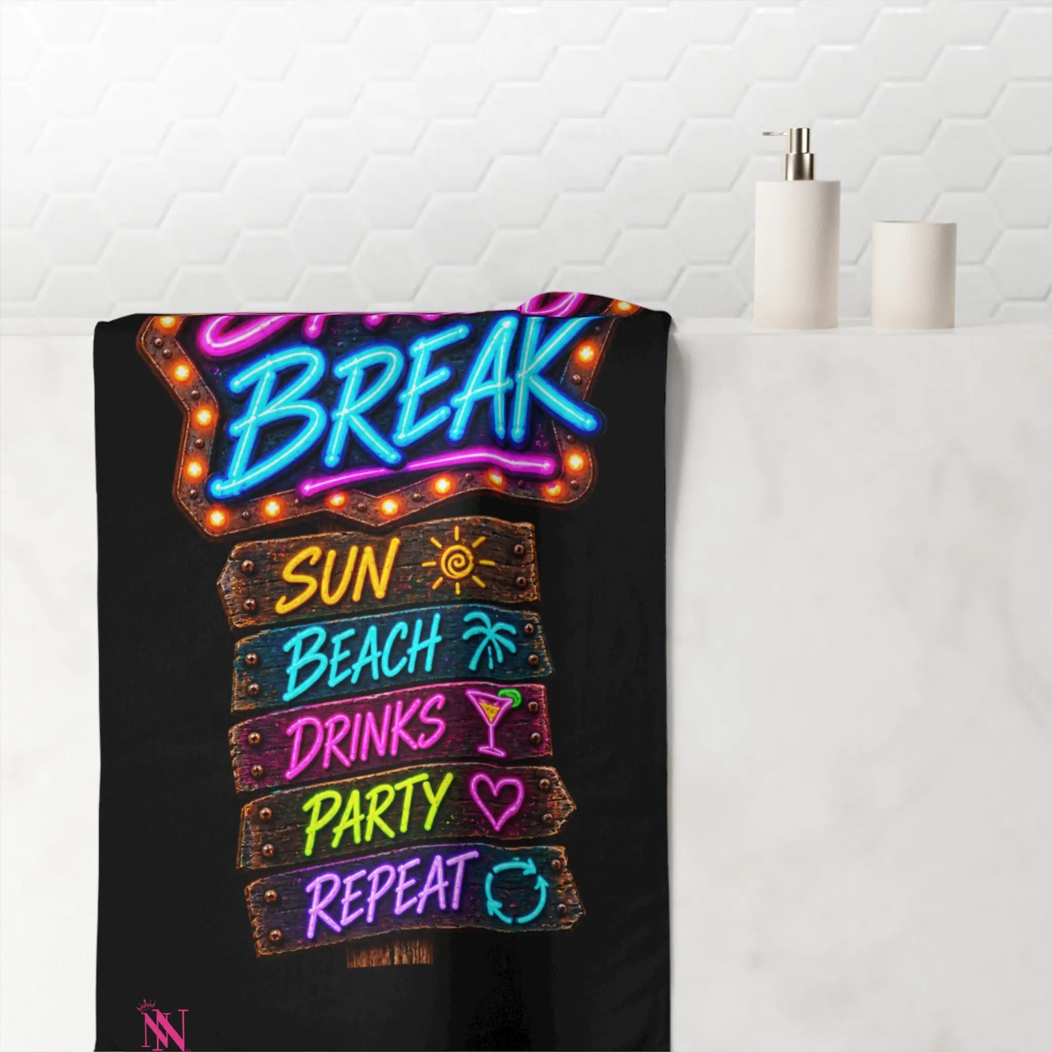 Spring Break Neon Sign XL Sex Towel