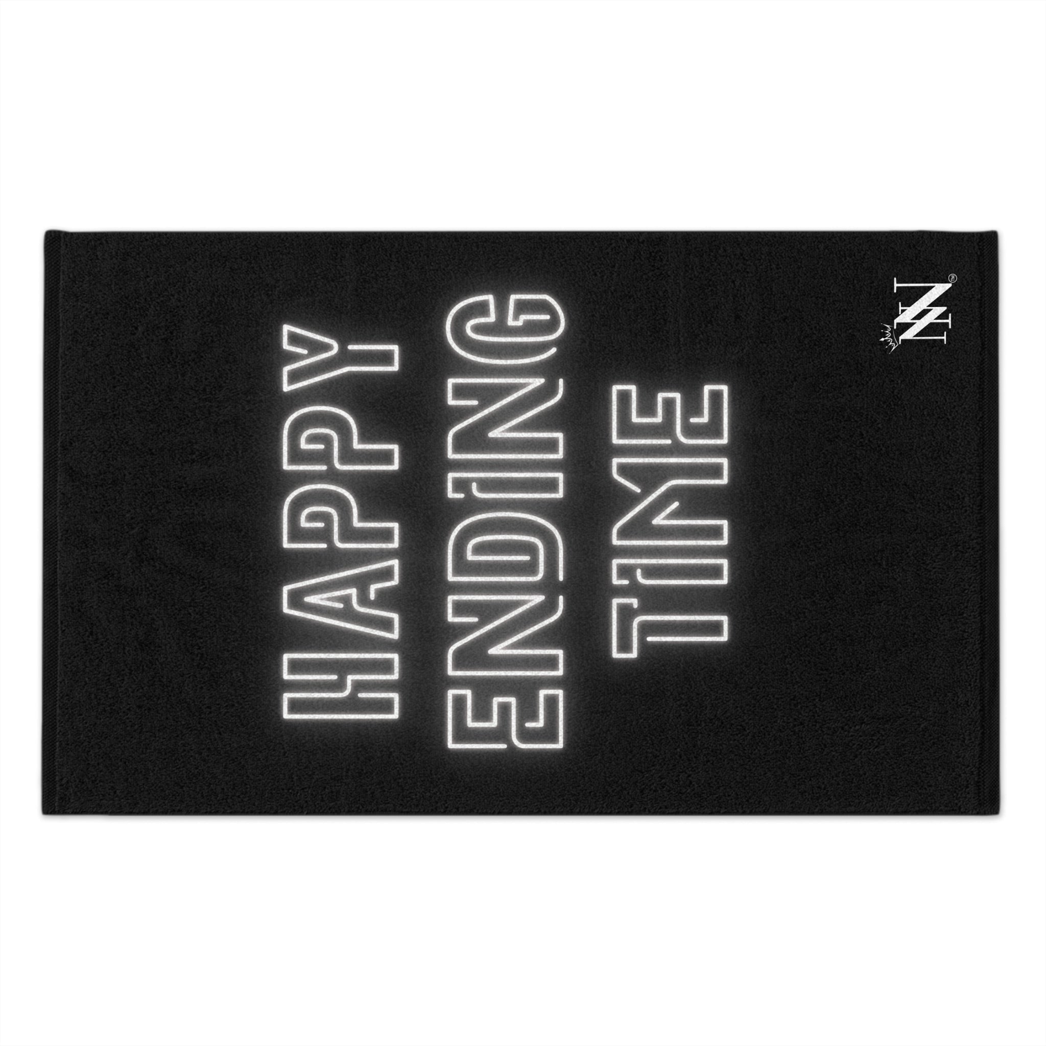 Happy Ending Time Black Mix & Match Soft Sex Towels | Naughty Lovers’ Gifts