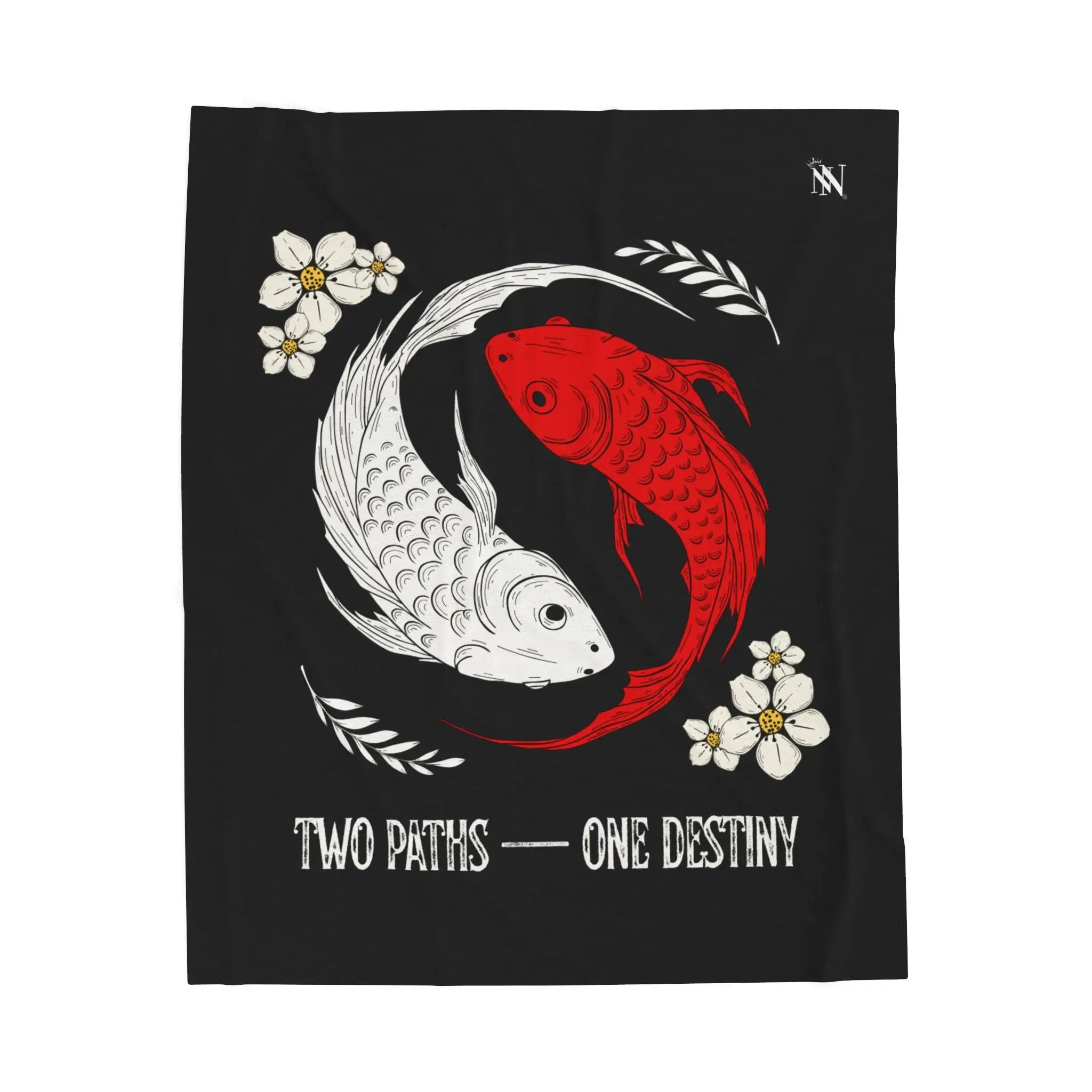 Two Paths One Destiny Koi Fish Ying Yang Blanket