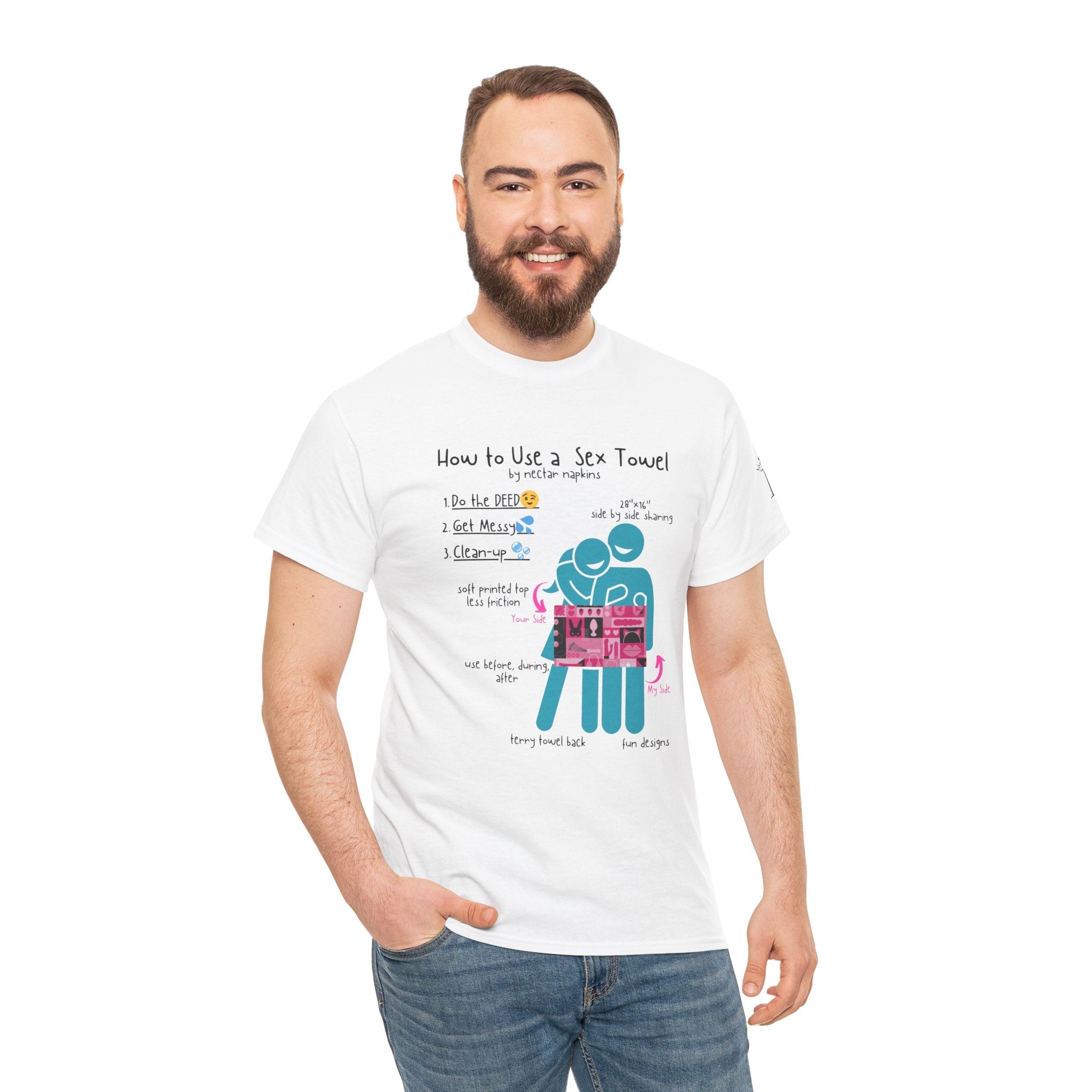 How to Use a Sex Towel | Mix & Match 100% Cotton Unisex Fun-Flirty Lovers’ Tees