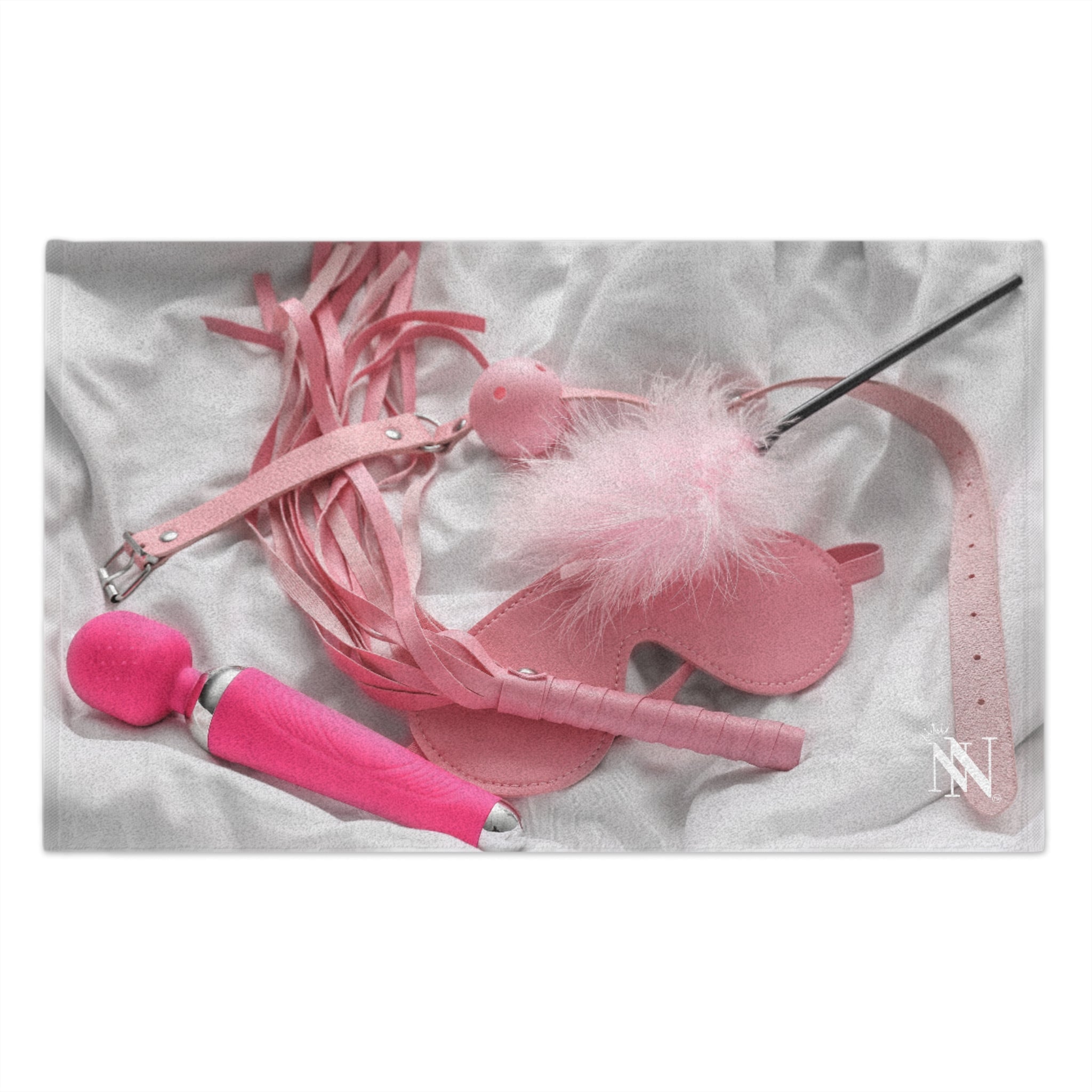 Kinky Pink Sex Toys & Feather Photograph | Mix & Match Soft Fun-Flirty Lovers’ Towels