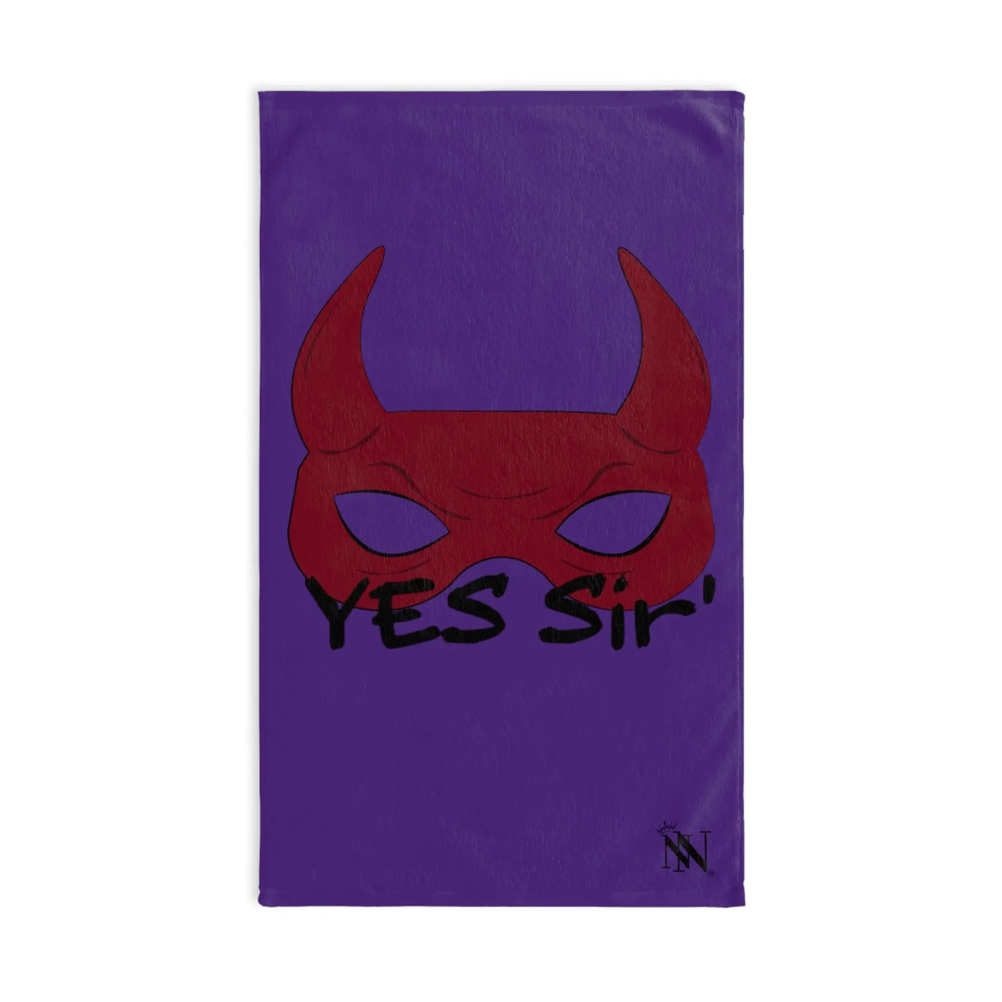 Yes Sir’ Red Mask Horns Purple | Mix & Match Classic Fun-Flirty Lovers’ Towels