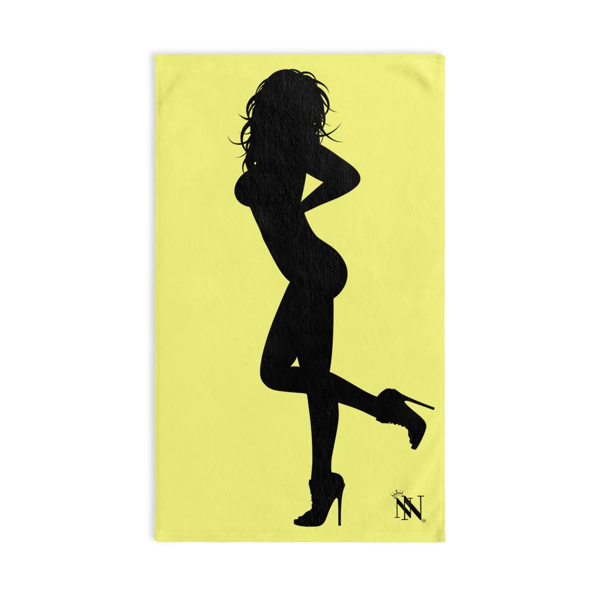 Sexy Lady Standing Silhouette Light Yellow | Nectar Napkins Classic Fun-Flirty Loversâ Colored Towels