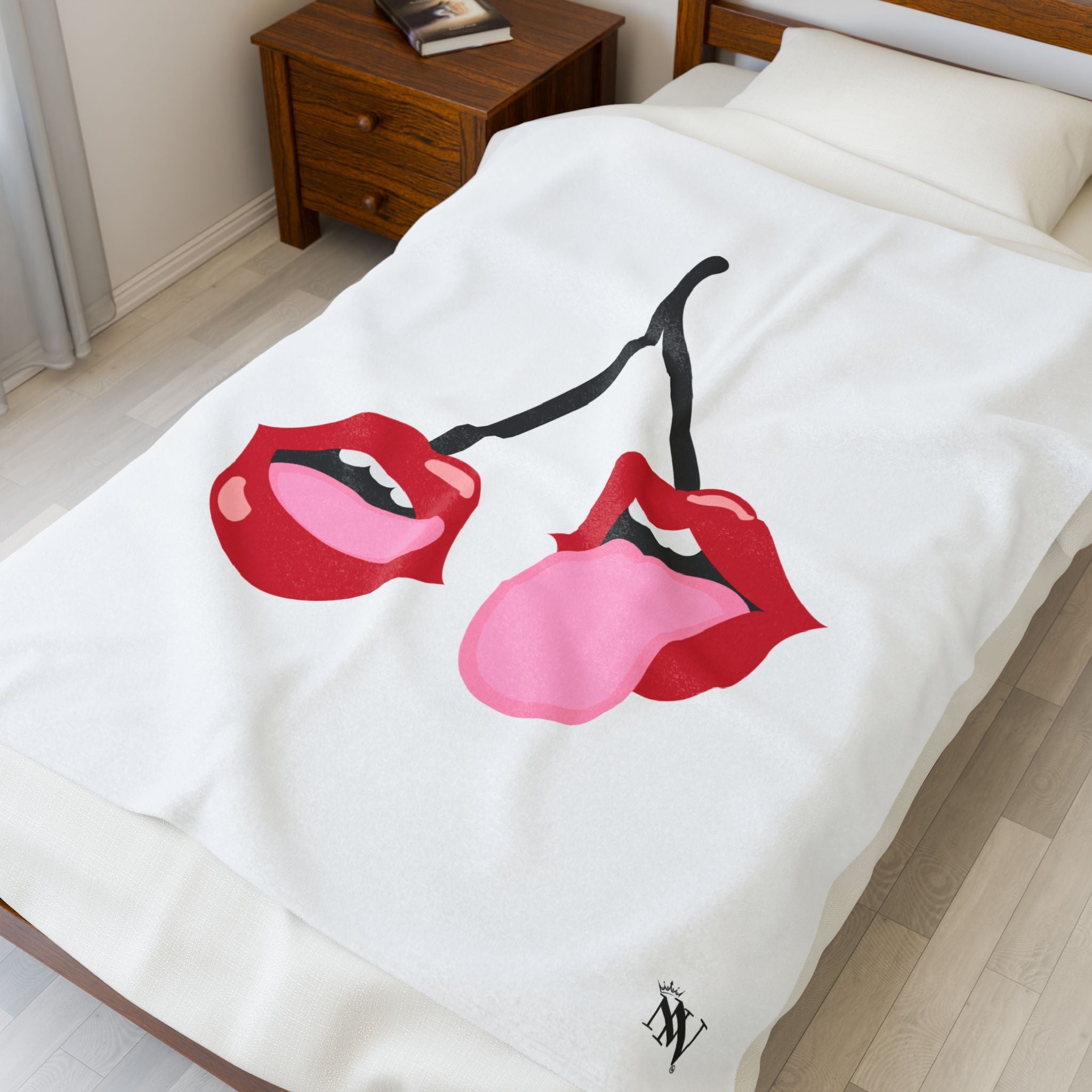 Lick My Cherries | Mix & Match Velveteen Fun-Flirty Lovers’ Blankets
