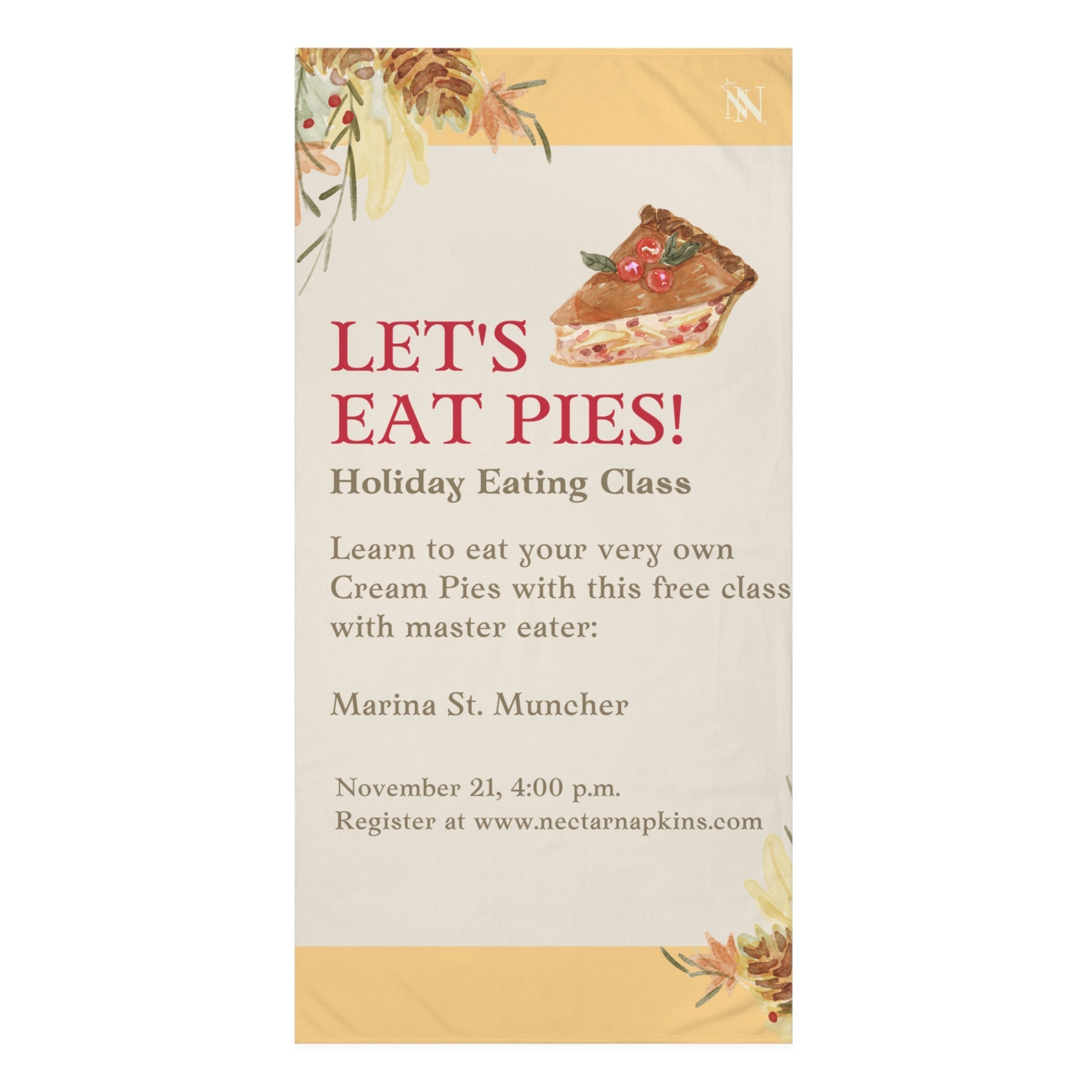 Let’s Eat Pies | Mix & Match Naughty XL Fun-Flirty Lovers’ Towels