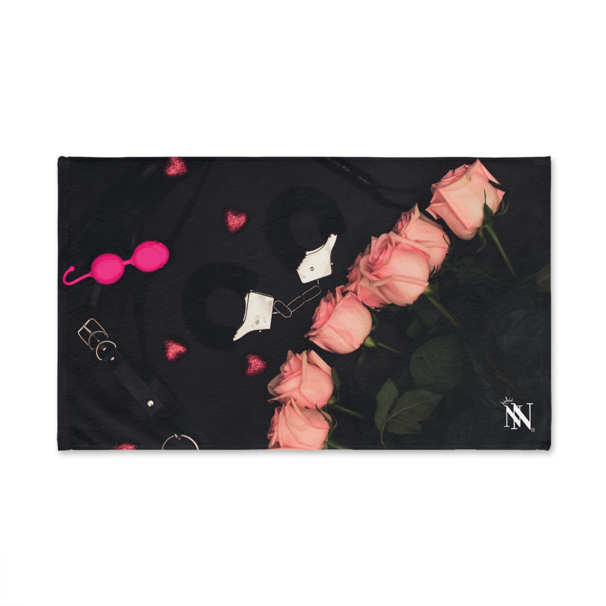 Furry Hand Cuffs & Roses Photograph | Mix & Match Classic Fun-Flirty Loversâ Towels