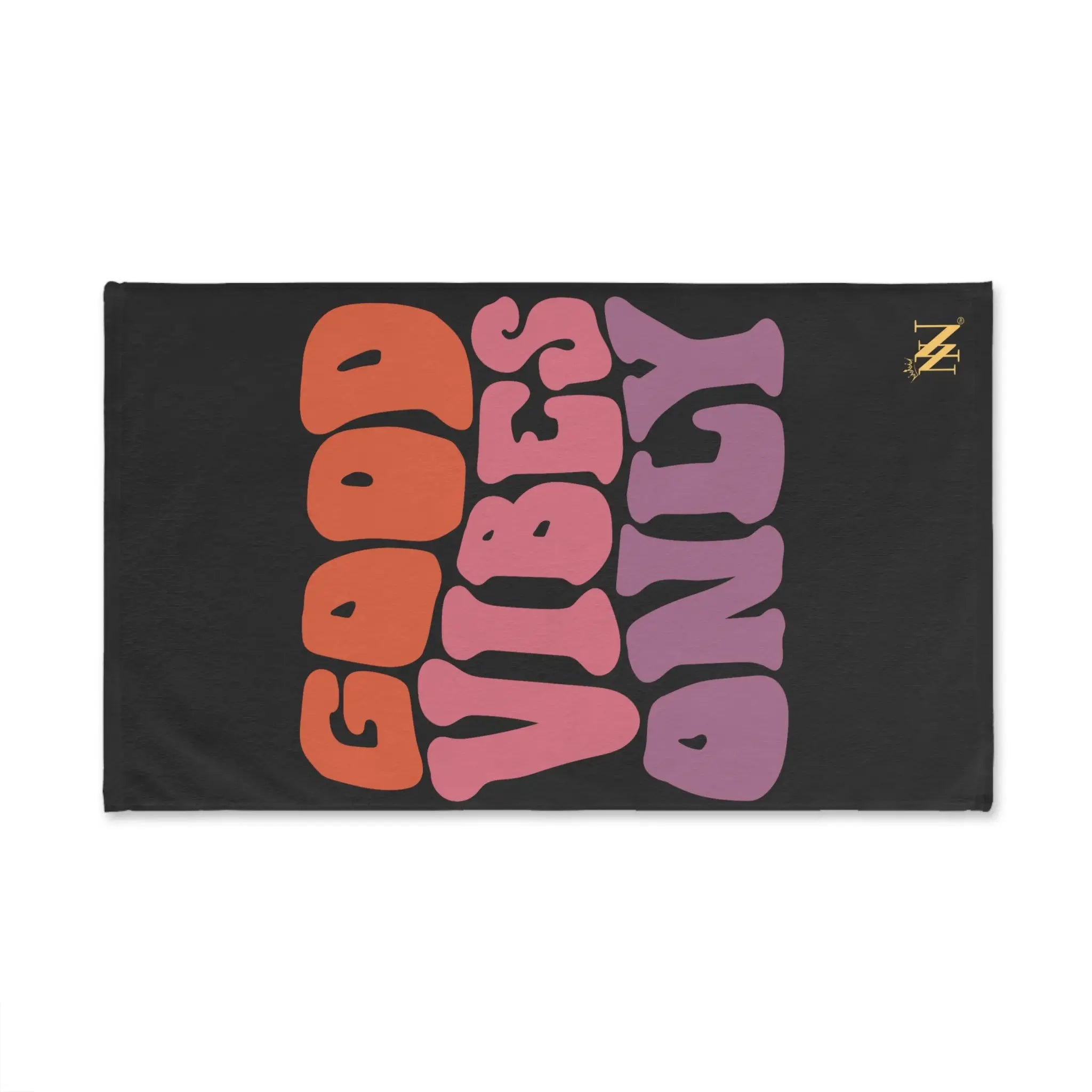Good Vibes Retro Letters Dark Grey Cum Towel