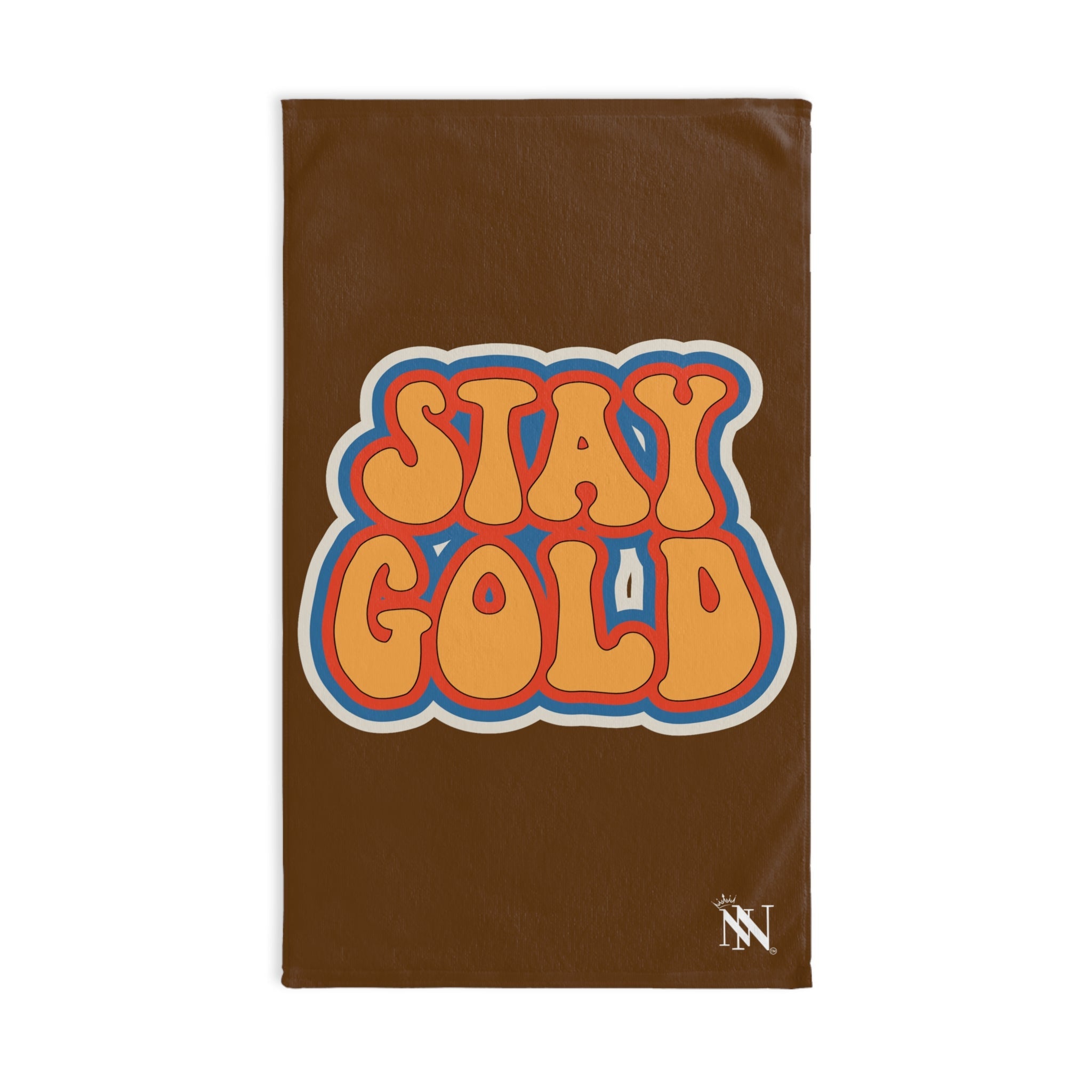 Stay Gold Retro Sticker Brown Cum Towel