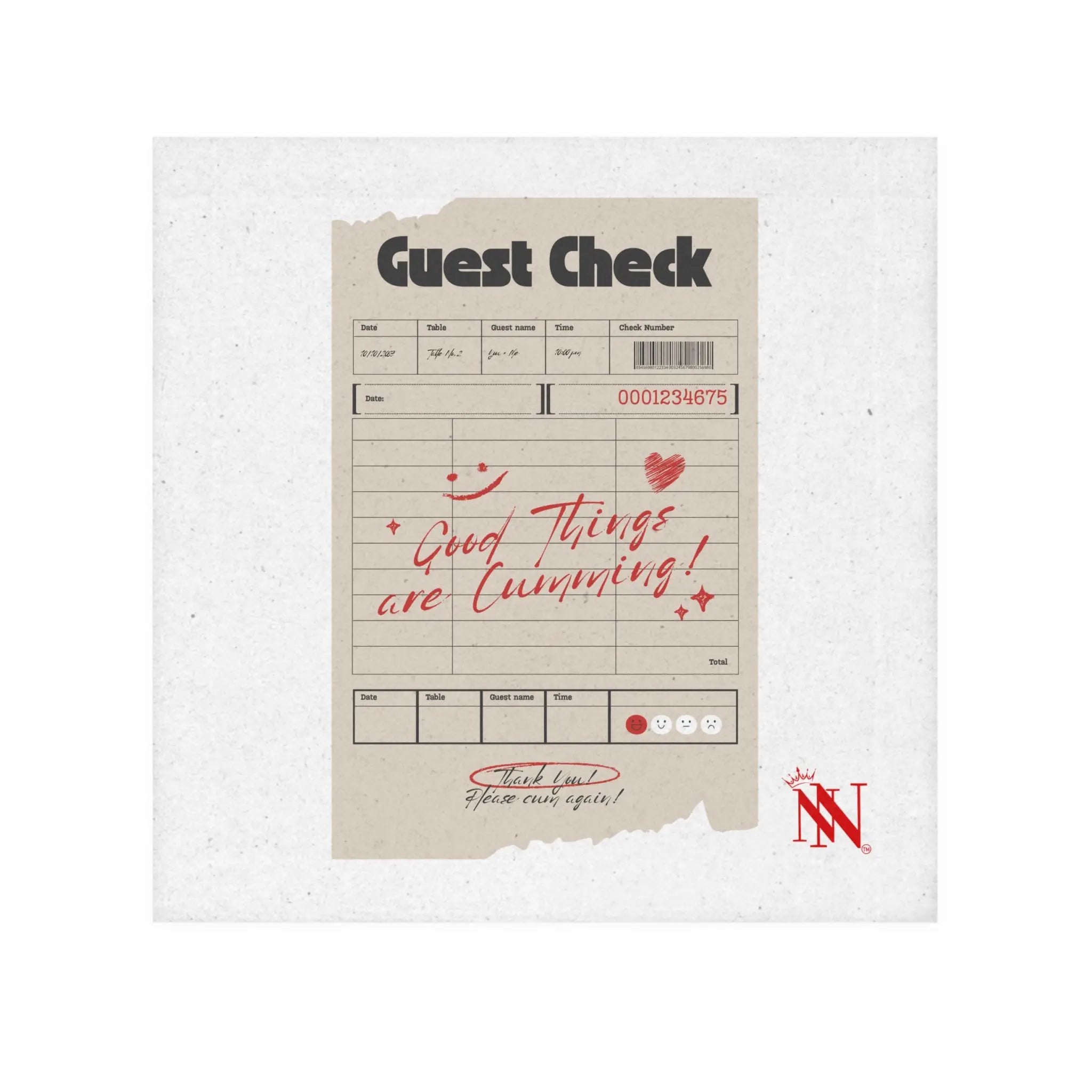 Good Things Are Cumming! Vintage Guest Check | Mix & Match Lils’ Fun-Flirty Lovers’ Towels