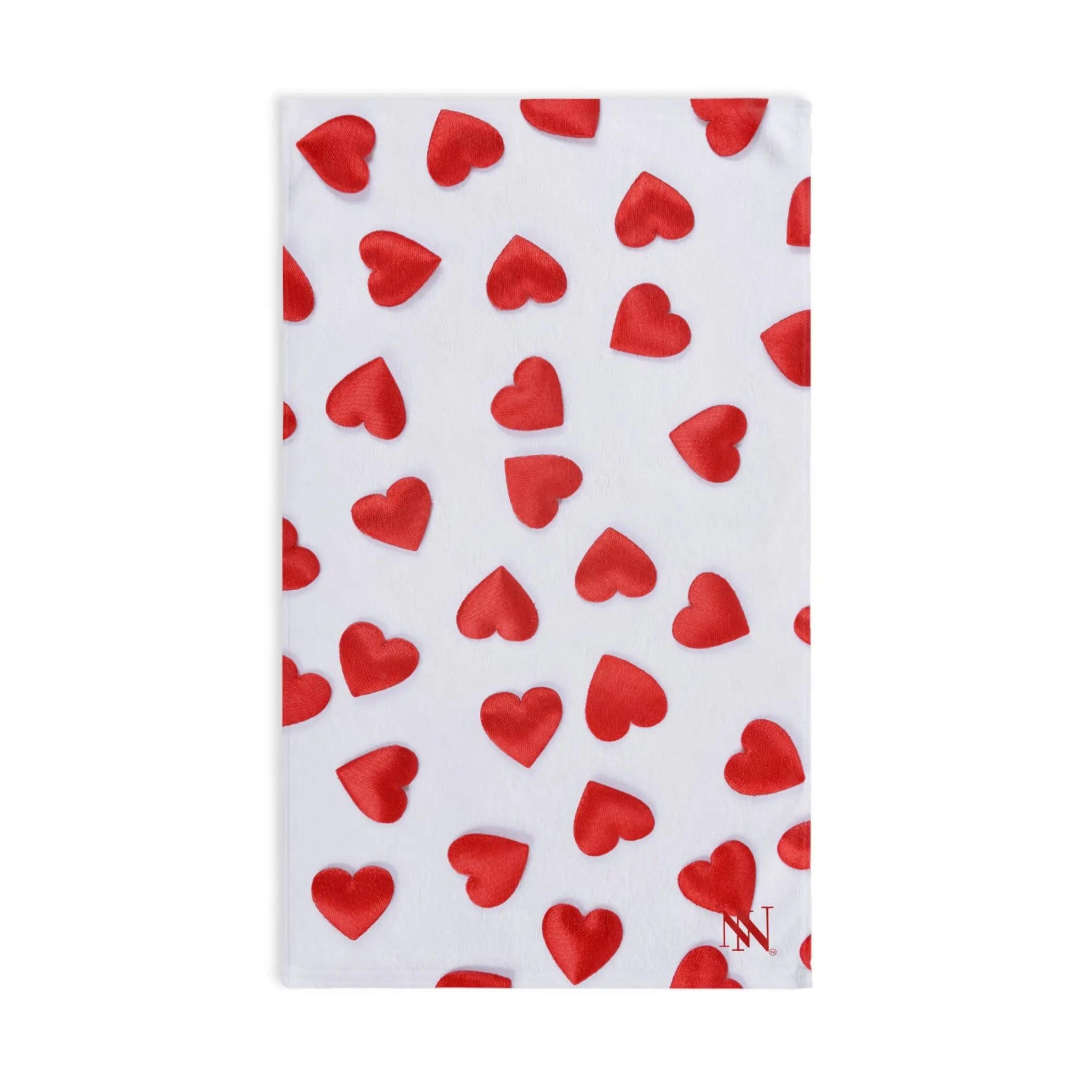 Fun Puffy Red Heart Pattern Cum Towel