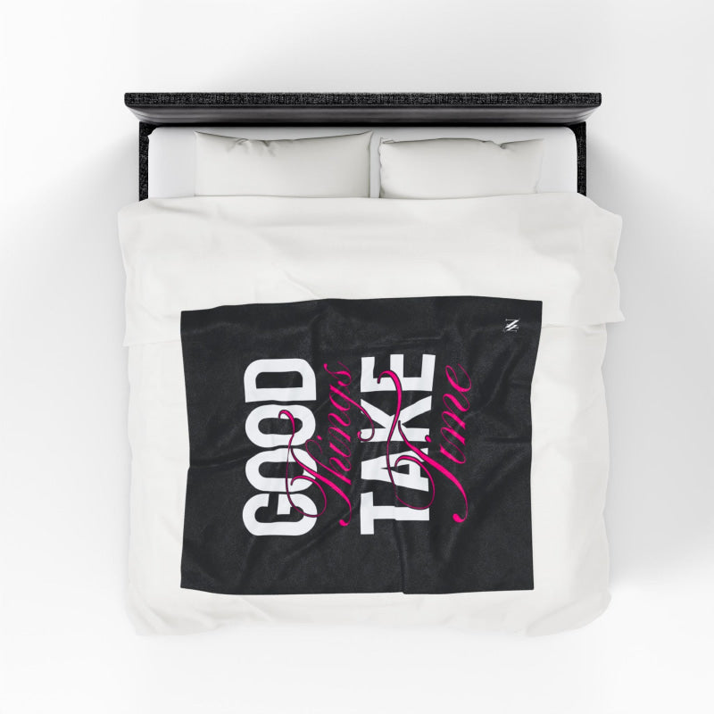 Good Things Take Time | Mix & Match Soft Fun-Flirty Lovers’ Blankets