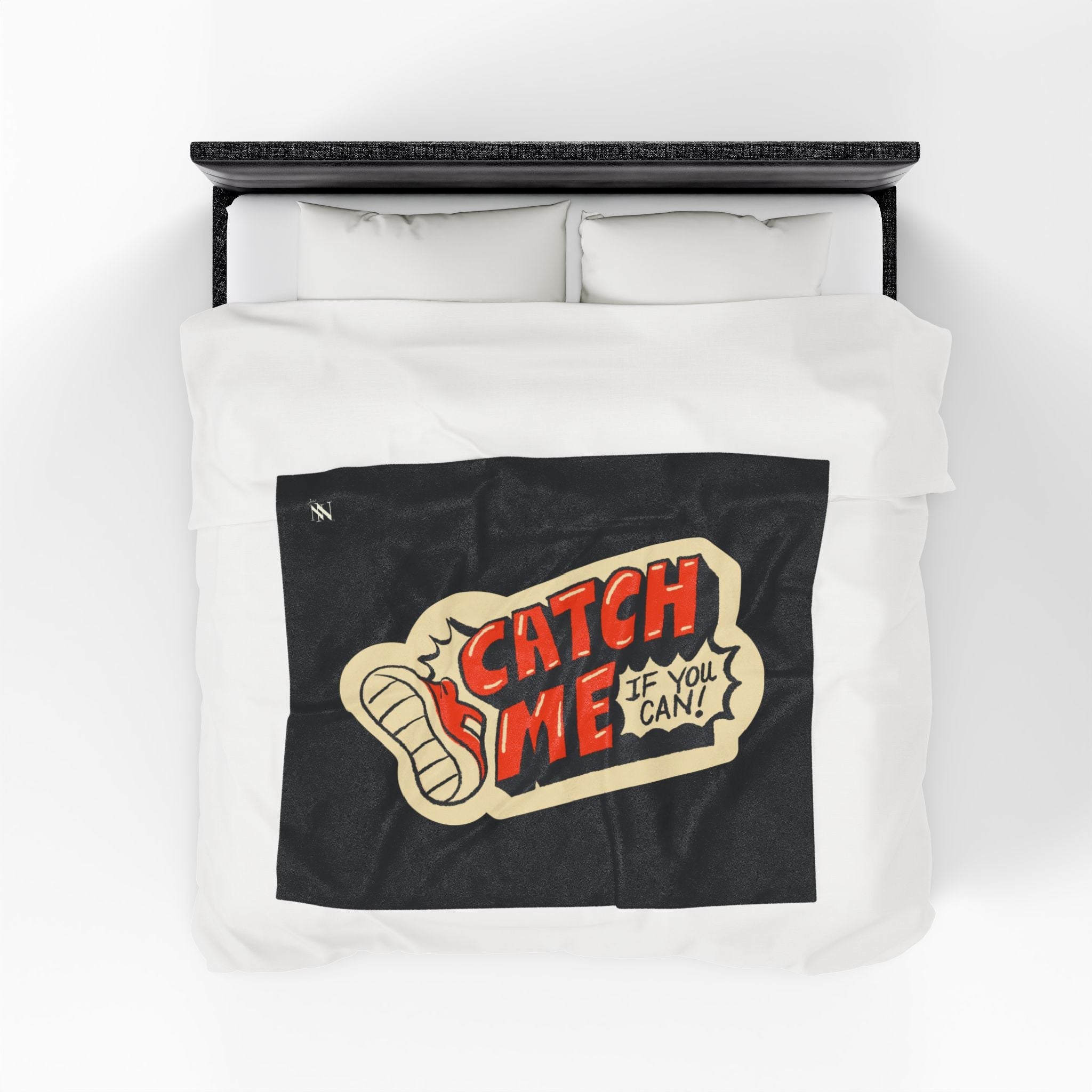 Catch Me If You Can Sticker Print | Mix & Match Velveteen Fun-Flirty Lovers’ Blankets