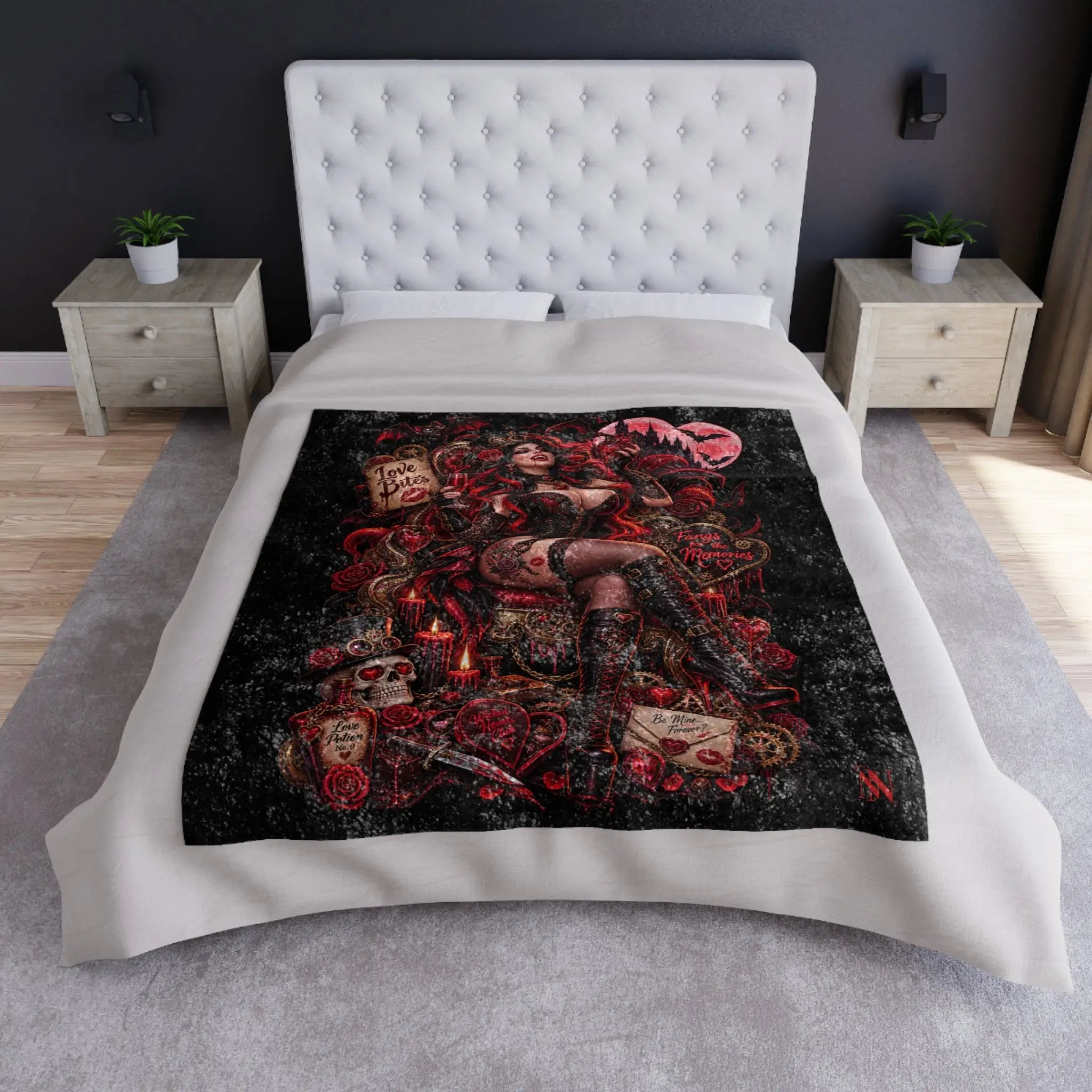 Valentineโs Day Wicked Fantasy Crushed Velvet Blanket