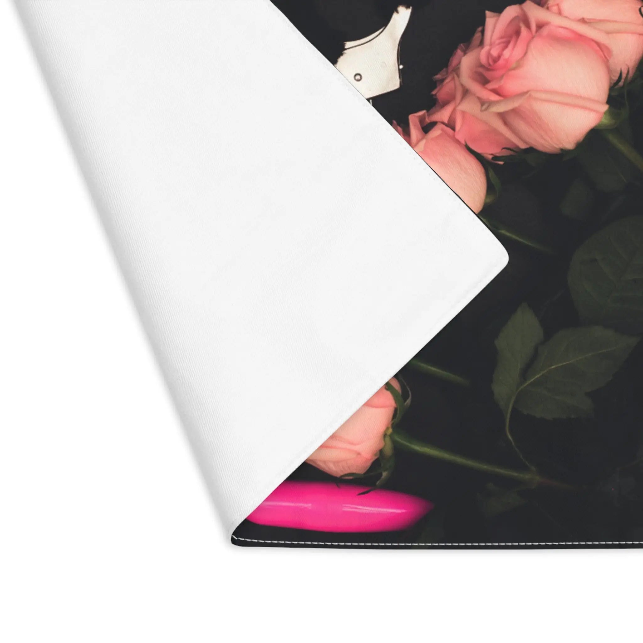 Furry Hand Cuffs & Roses Photograph | Mix & Match XL Fun-Flirty Lovers’ Towelst