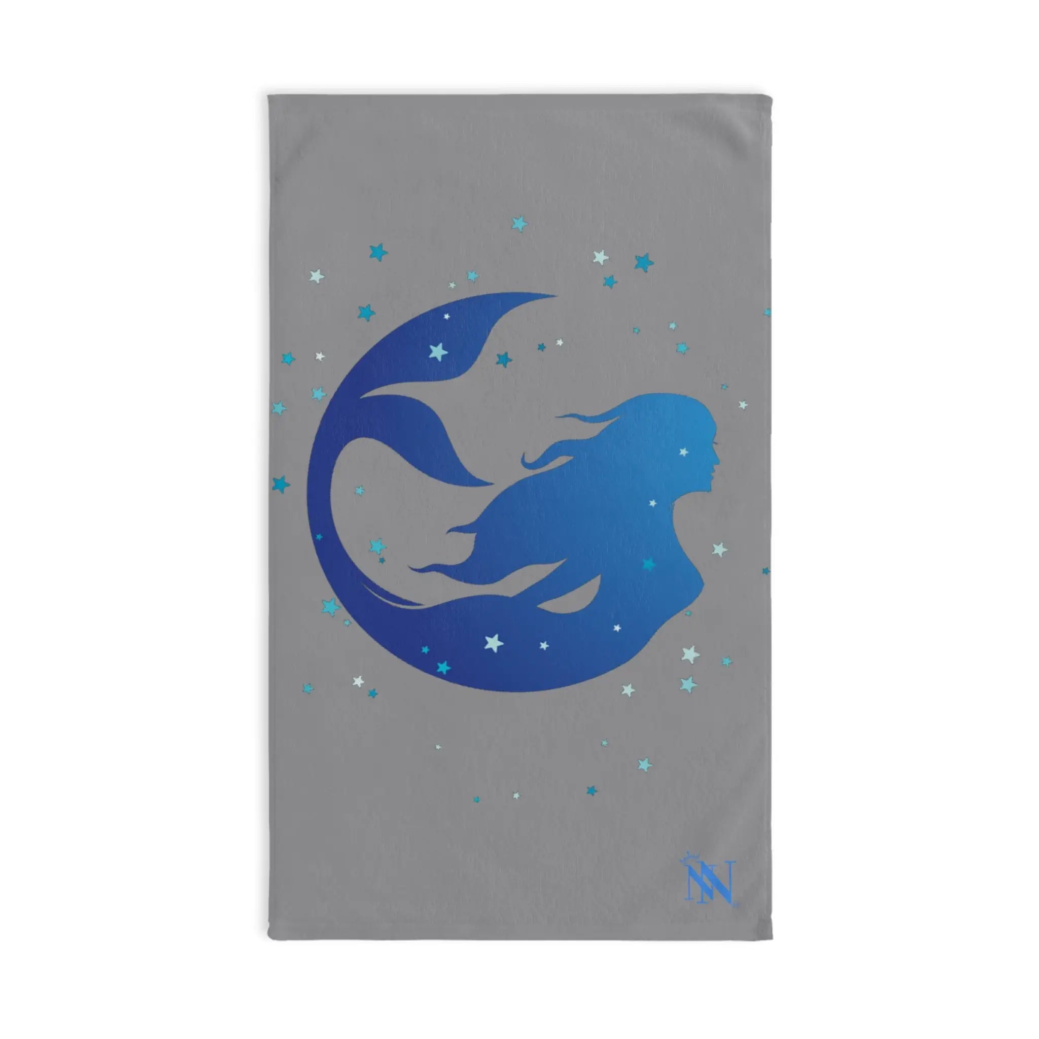 Mermaid Blue Stars Grey Cum Towel