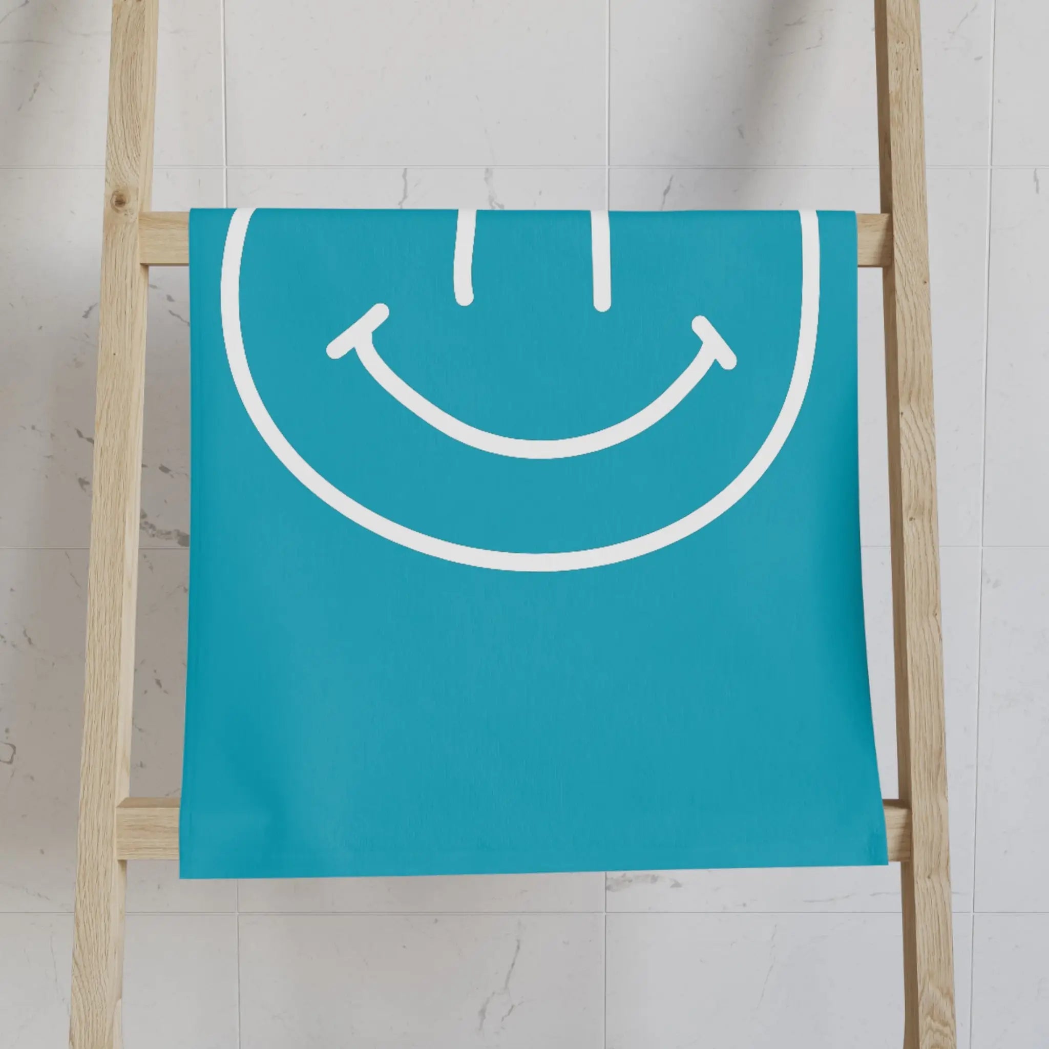Happy Smiling Emoji Teal | Mix & Match Classic Fun-Flirty Lovers’ Towels