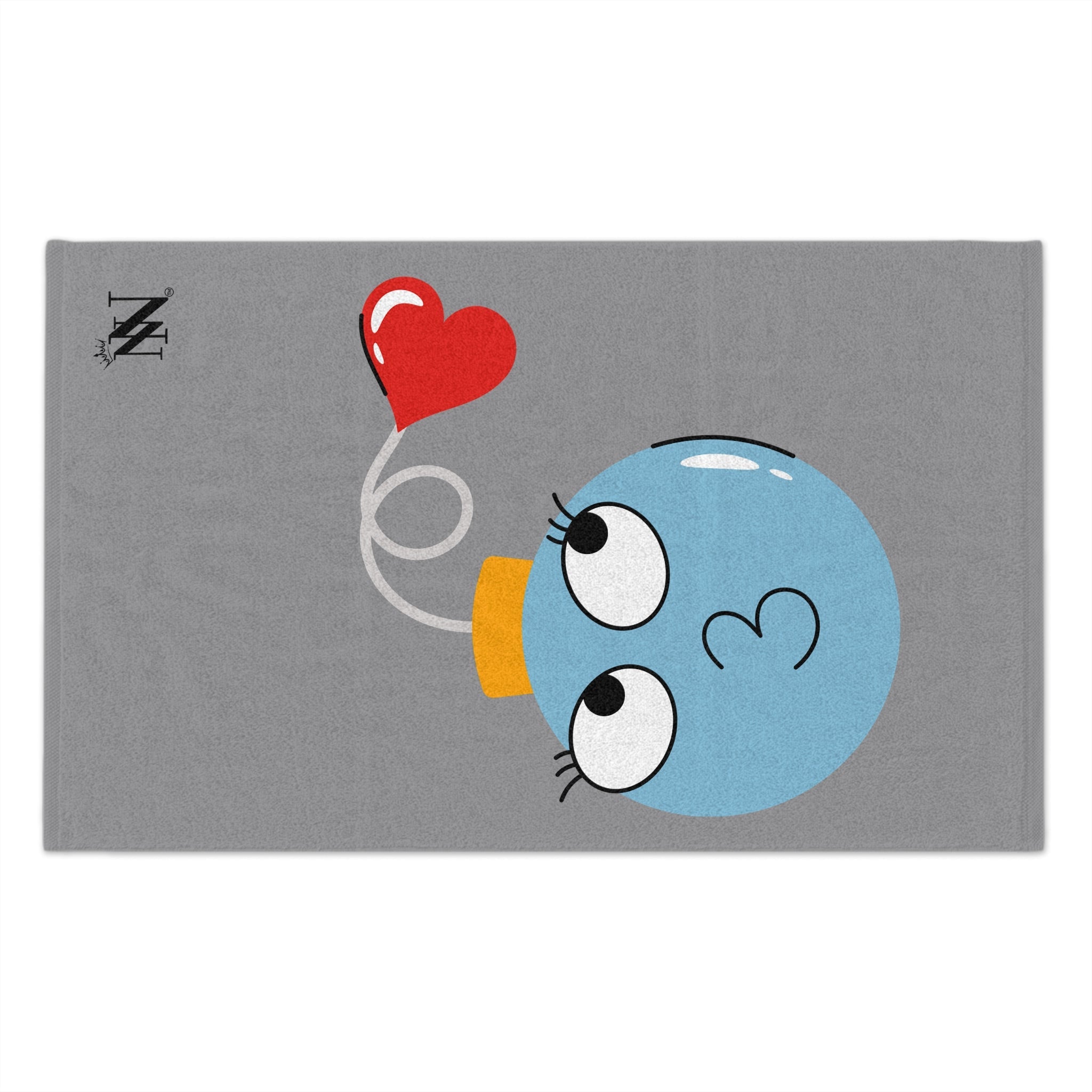 Smoochie Love Bomb Grey | Mix & Match Soft Fun-Flirty Lovers’ Towels