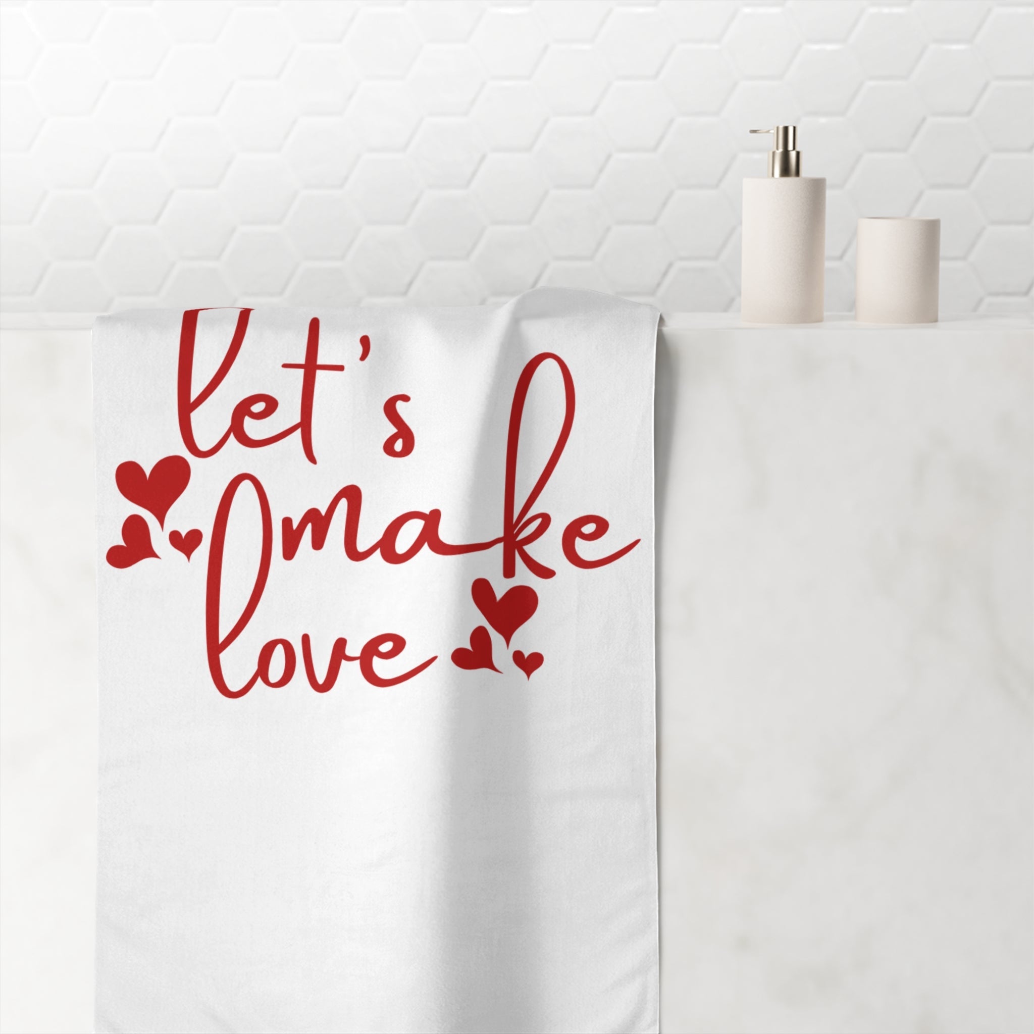 Let’s Make Love Hearts Anal Towel