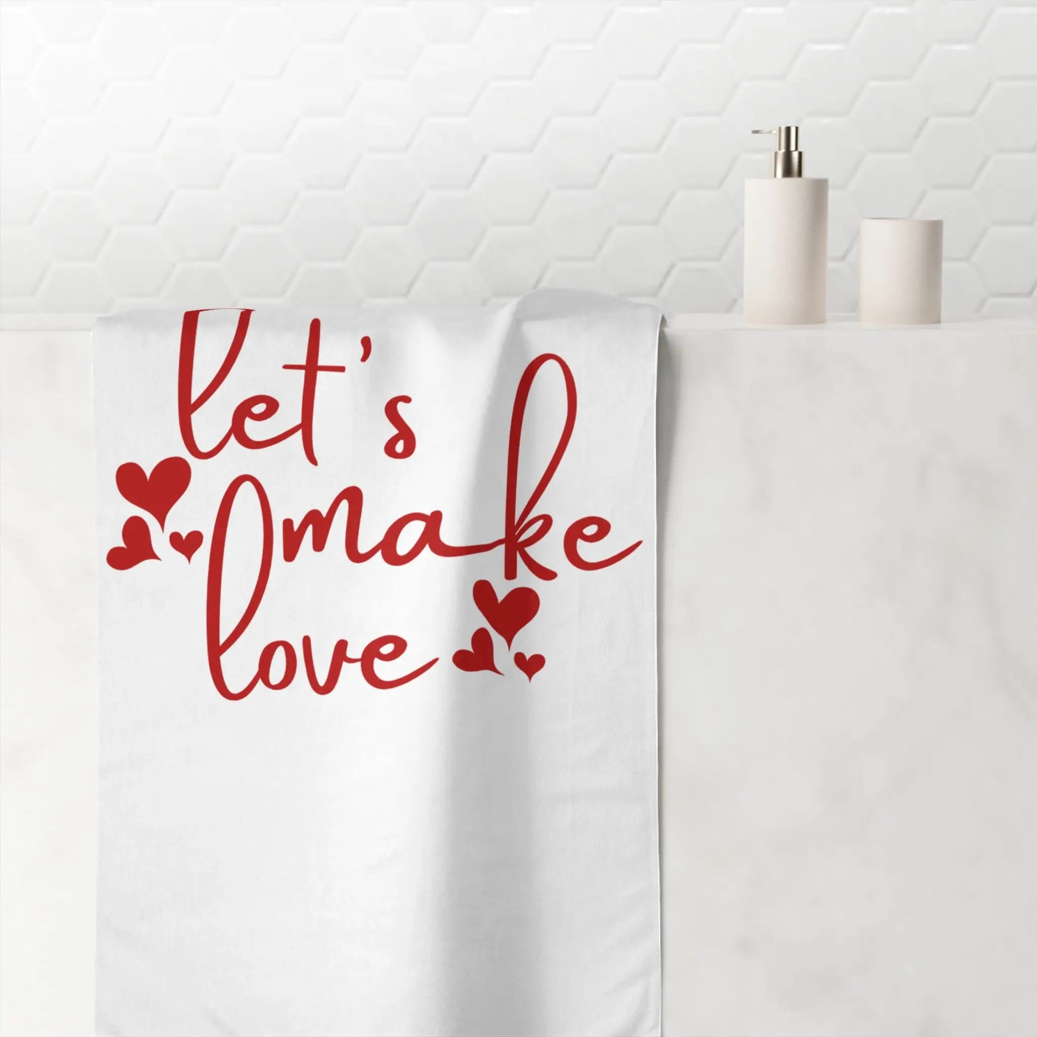 Let’s Make Love Hearts Anal Towel