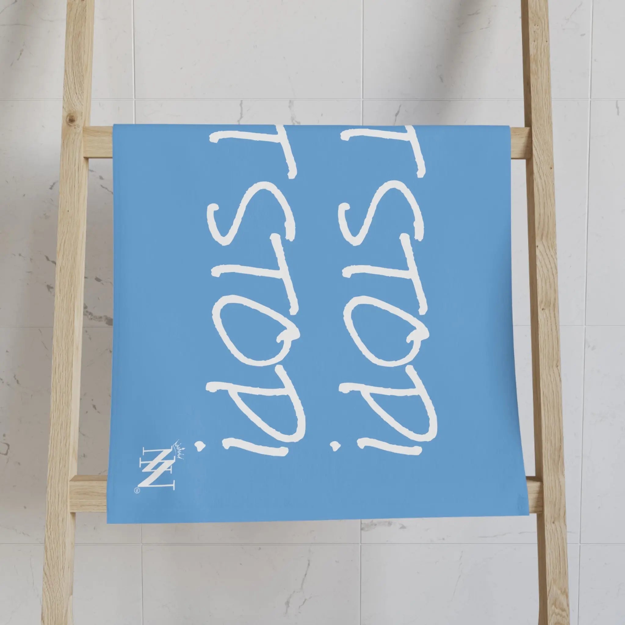 Don’t Stop! Don’t Stop Light Blue | Mix & Match Classic Fun-Flirty Lovers’ Towels