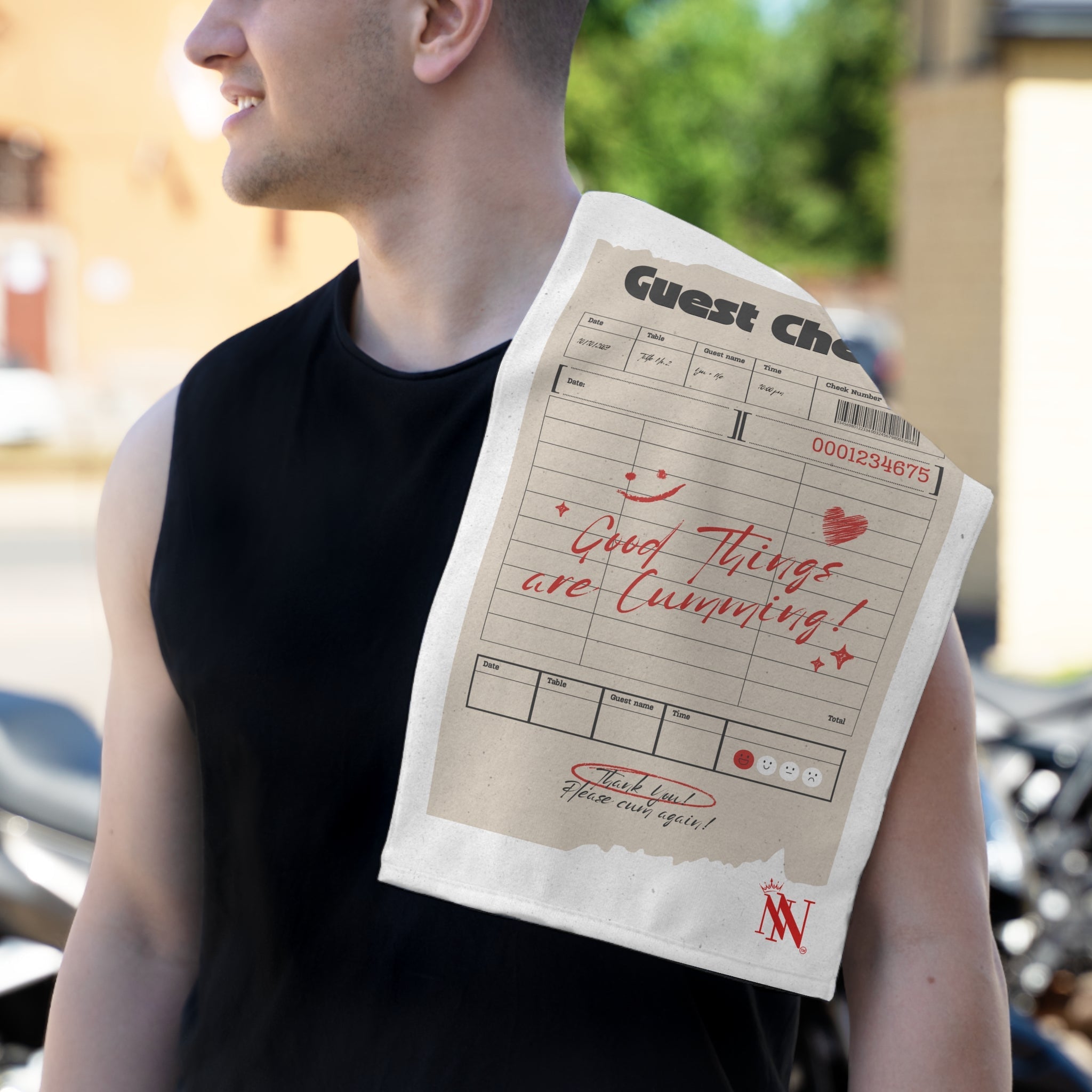 Good Things Are Cumming! Vintage Guest Check | Mix & Match Soft Fun-Flirty Lovers’ Towels