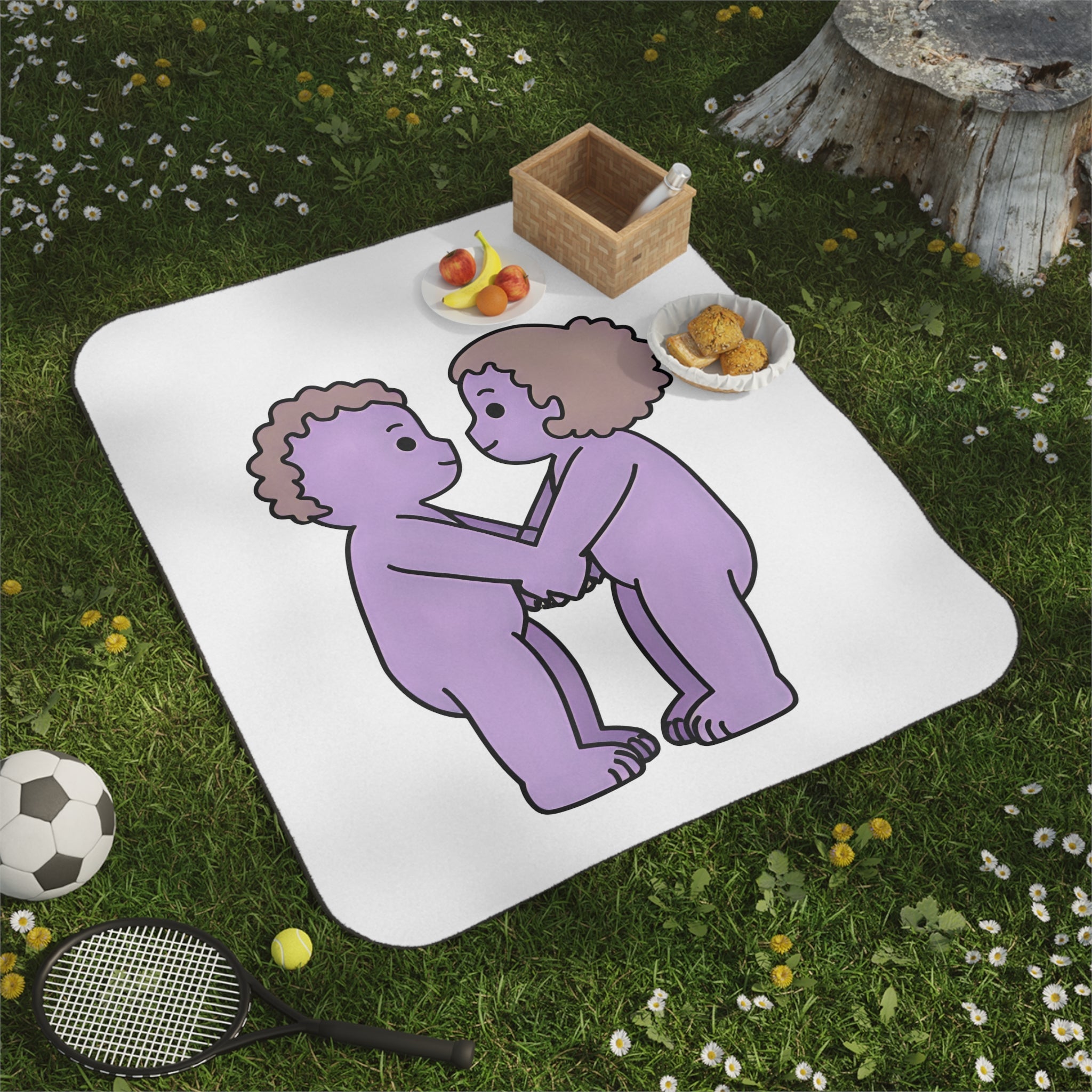Naked Couple Emoji | Mix Match Fun-Flirty Lovers’ Water-Resistant Blankets