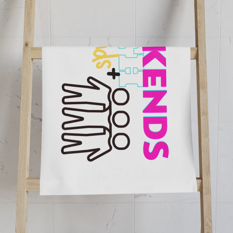 Weekends+ With Friends White | Mix & Match Classic Fun-Flirty Lovers’ Towels